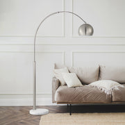 Aglow 77.375" Floor Lamp with Marble Base, Grey-Floor Lamp-DECOROLALA
