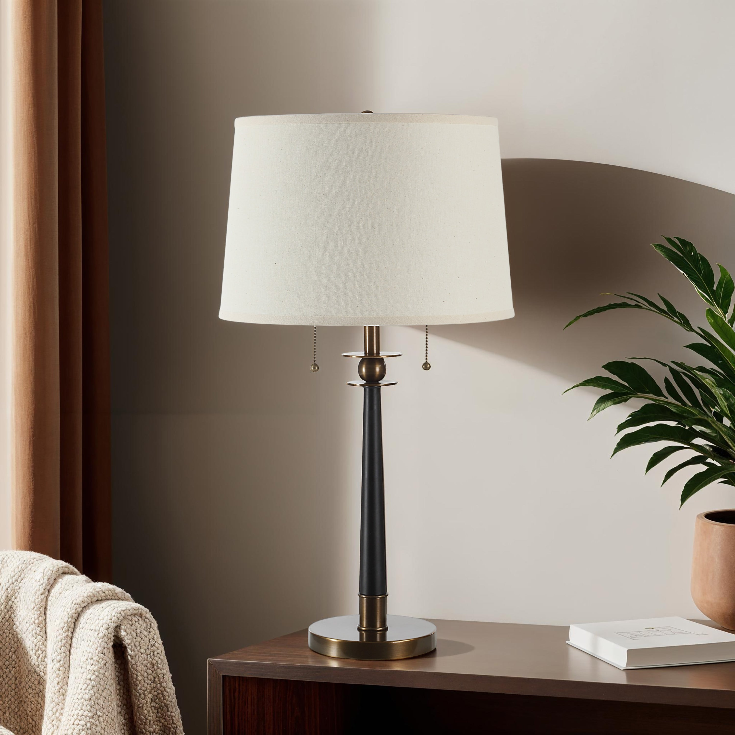 Agrinio 29" Table Lamp, Black/Brass-Table Lamp-DECOROLALA