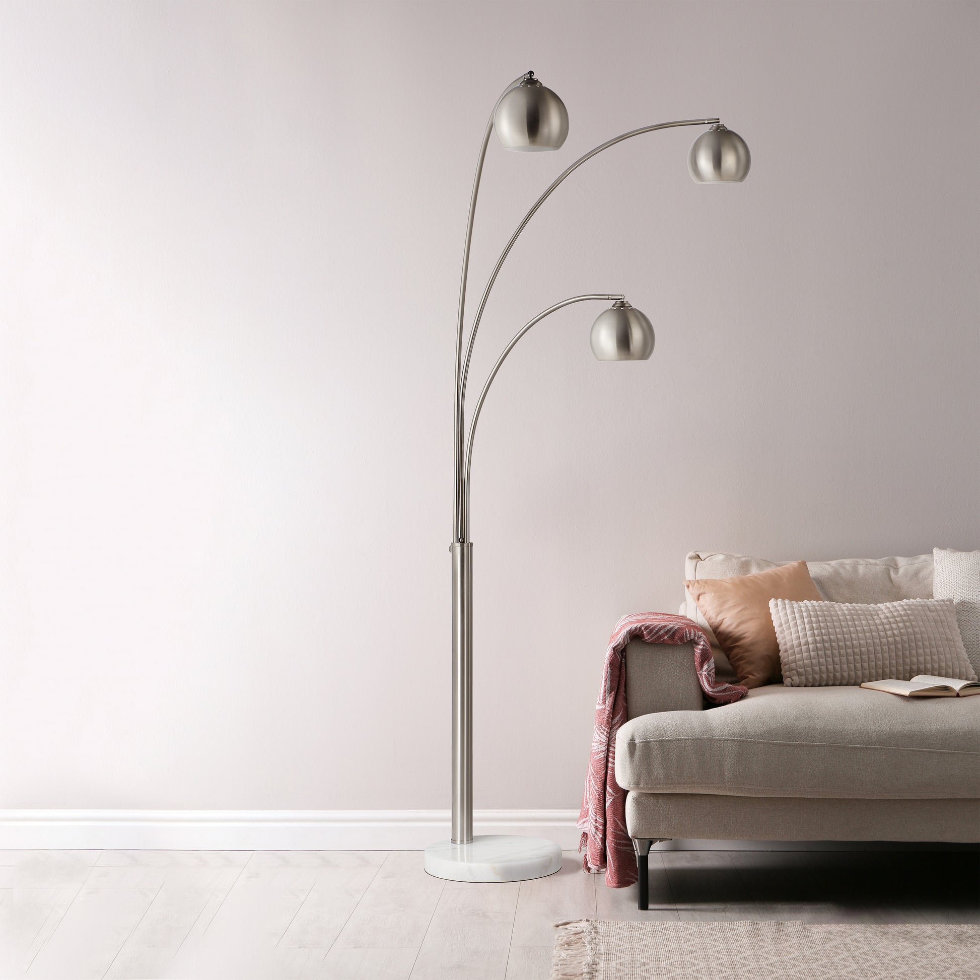 Aguillard 87.5" Height Floor Lamp, Grey-Floor Lamp-DECOROLALA