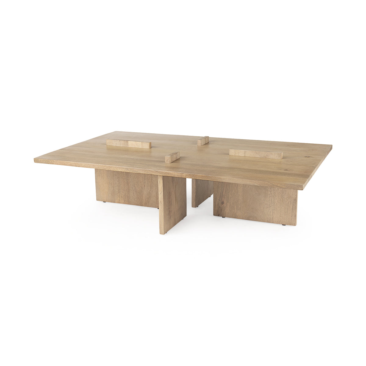Aida 56 x 34 Rectangular Light Brown Wood Coffee Table-Coffee Tables-DECOROLALA