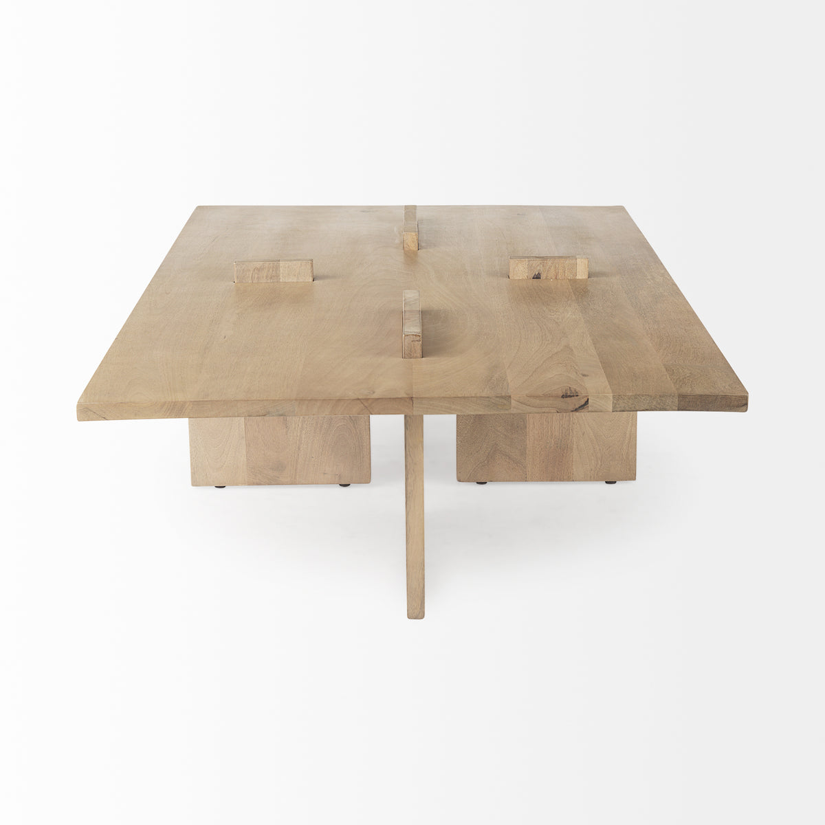 Aida 56 x 34 Rectangular Light Brown Wood Coffee Table-Coffee Tables-DECOROLALA
