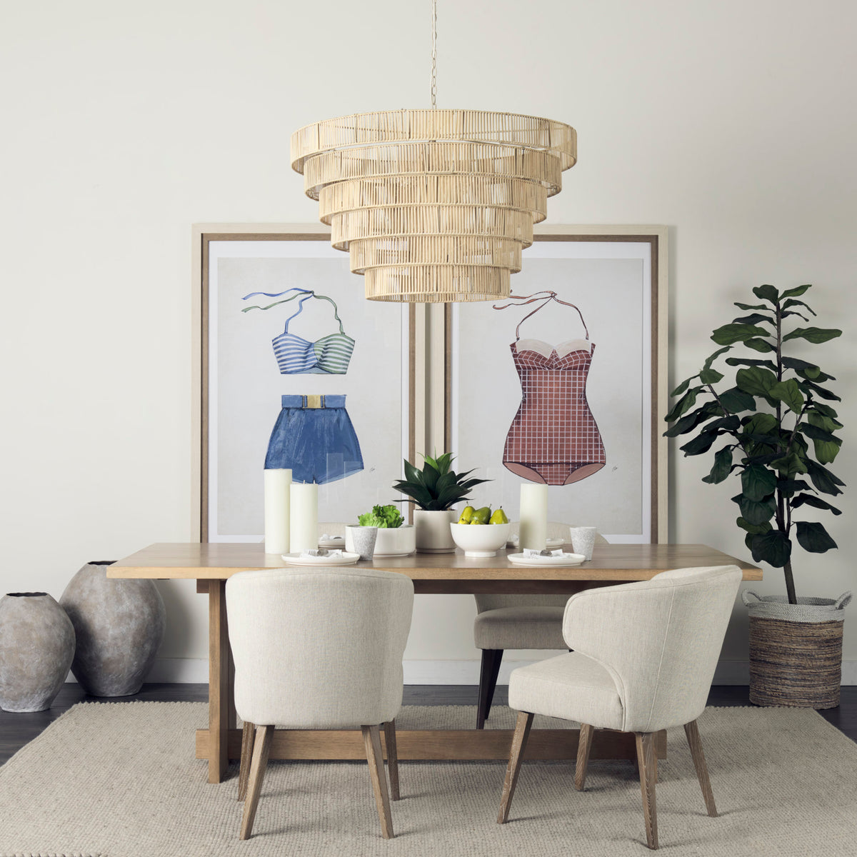Aida 84"L x 42"W Rectangular Dining Table | Modern | Light Wood | Seats 8-Dining Tables-DECOROLALA