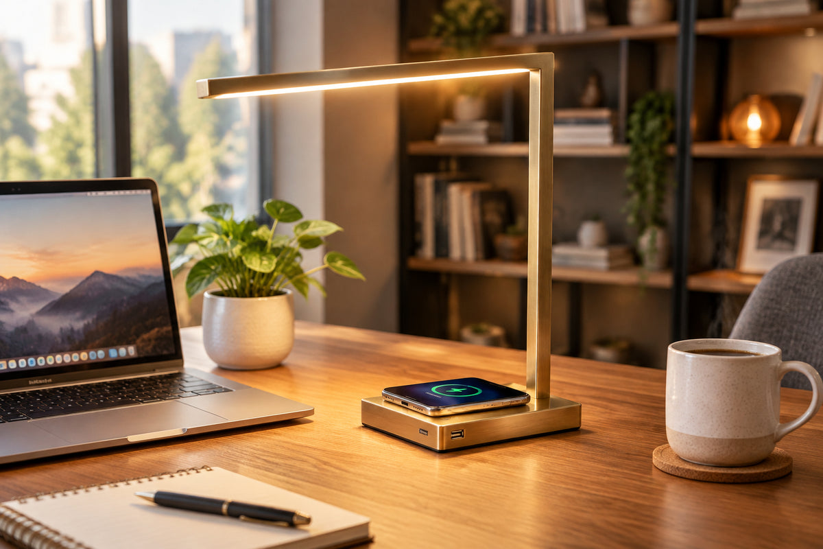 Aidan AdessoCharge LED Desk Lamp - Wireless Charging-Lighting-DECOROLALA