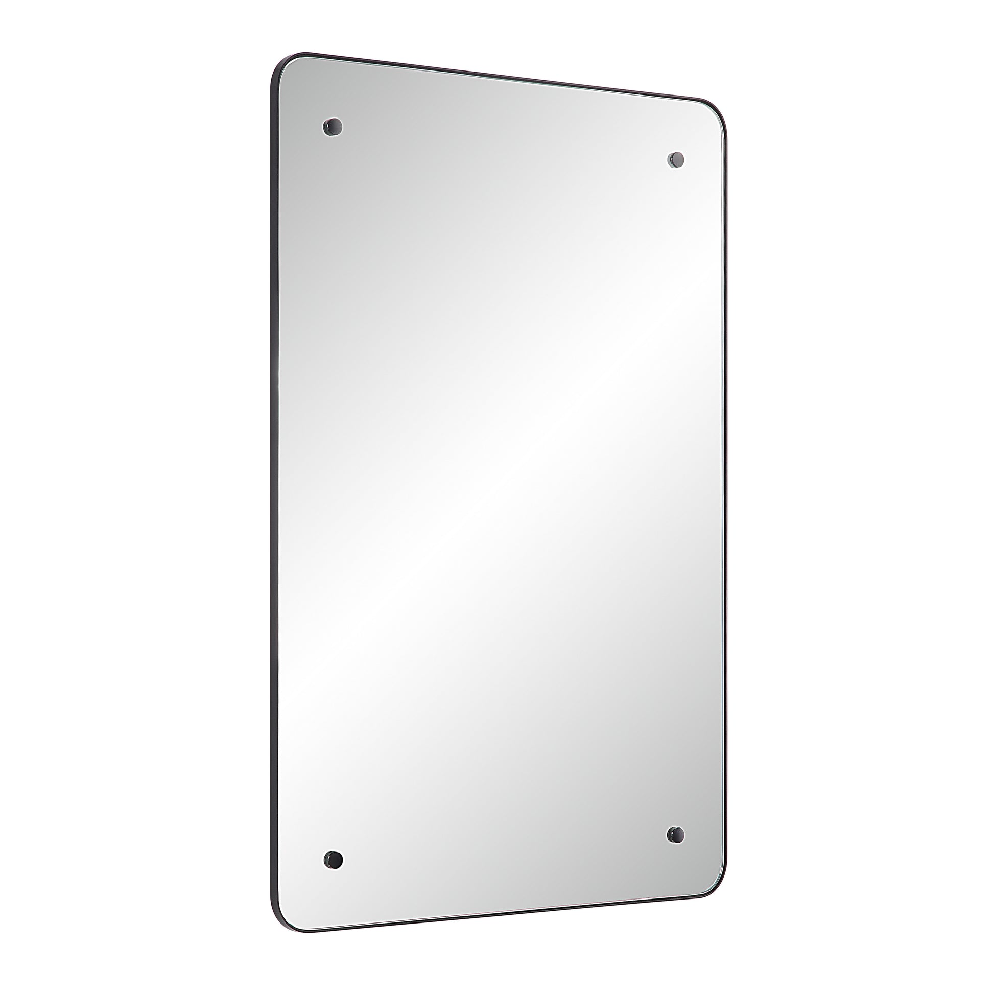 Aine 36" Tall Rectangular Mirror, Matte Black-Mirror-DECOROLALA