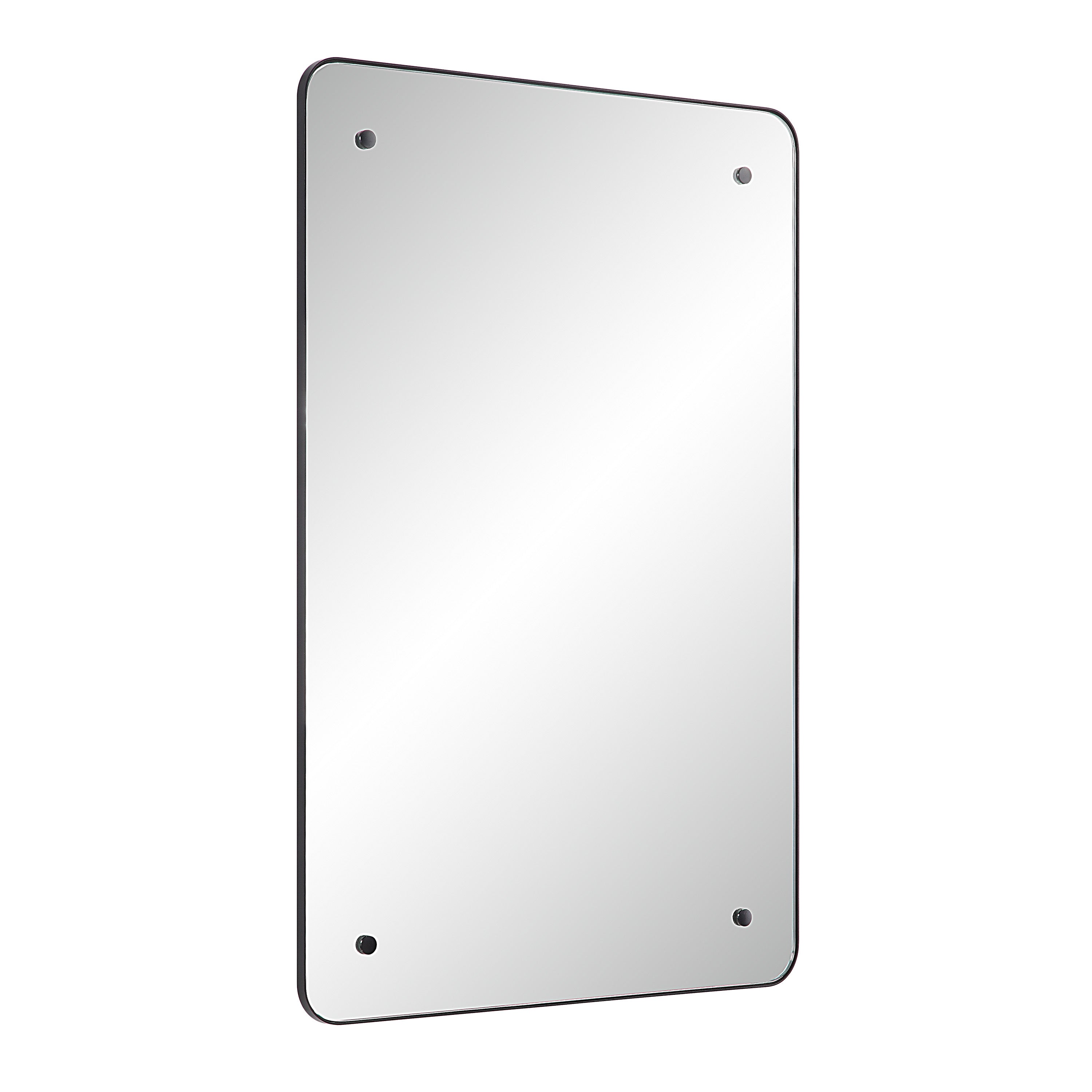 Aine 36" Tall Rectangular Mirror, Matte Black-Mirror-DECOROLALA