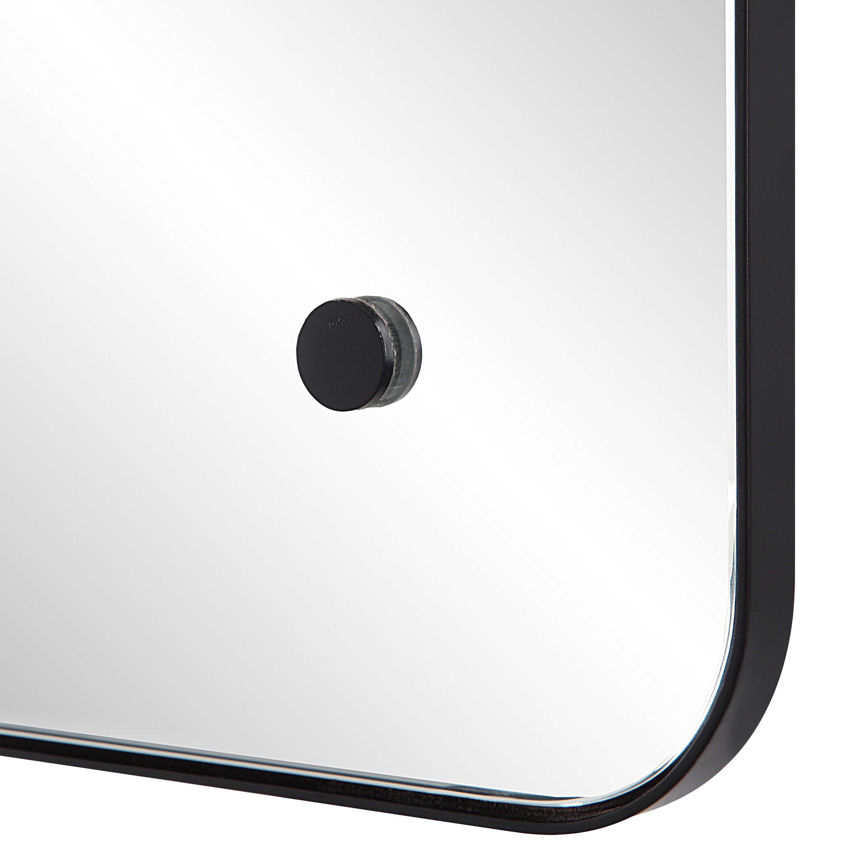 Aine 36" Tall Rectangular Mirror, Matte Black-Mirror-DECOROLALA