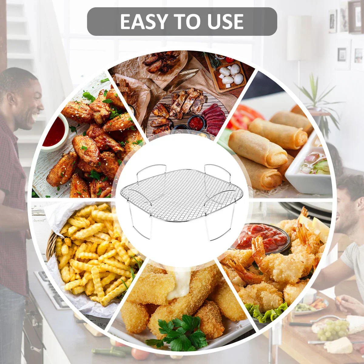 Air Fryer Rack Grilling Rack Stackable Stainless Steel-Air Fryer-DECOROLALA