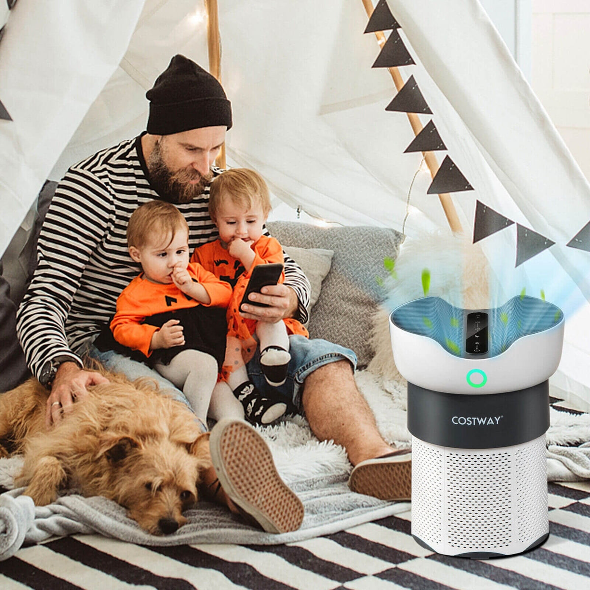 Air Purifier with Sleep Mode for Home Office up to 1300 Sq Ft-White-Air Purifiers-DECOROLALA