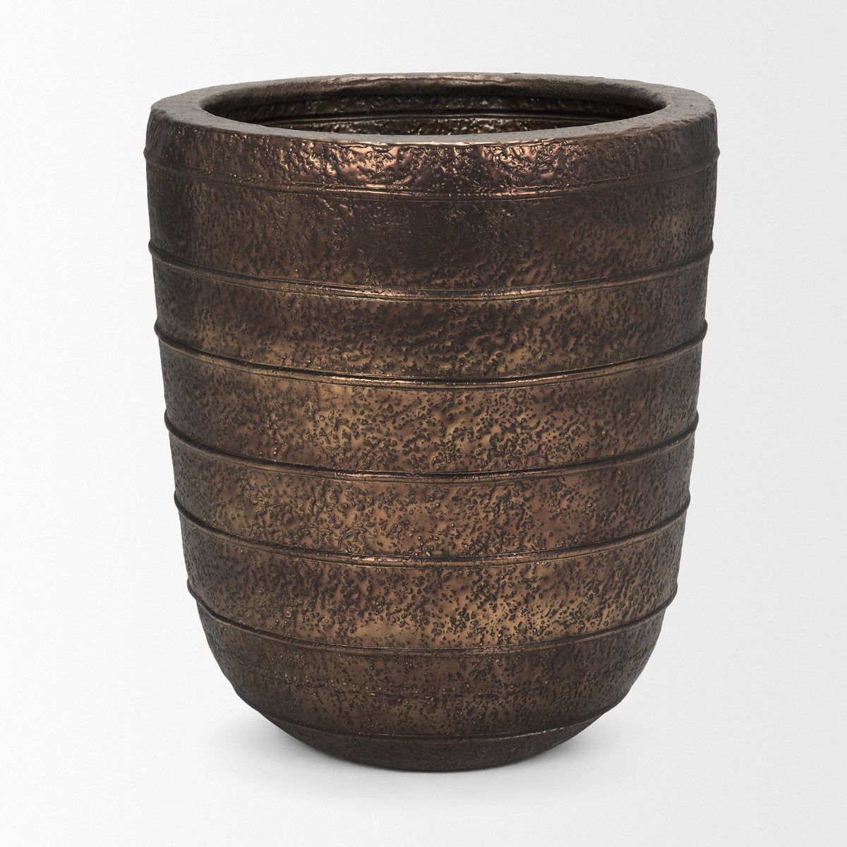 Aivana Extra Large Antiqued Gold Metal Floor Vase-Vase-DECOROLALA