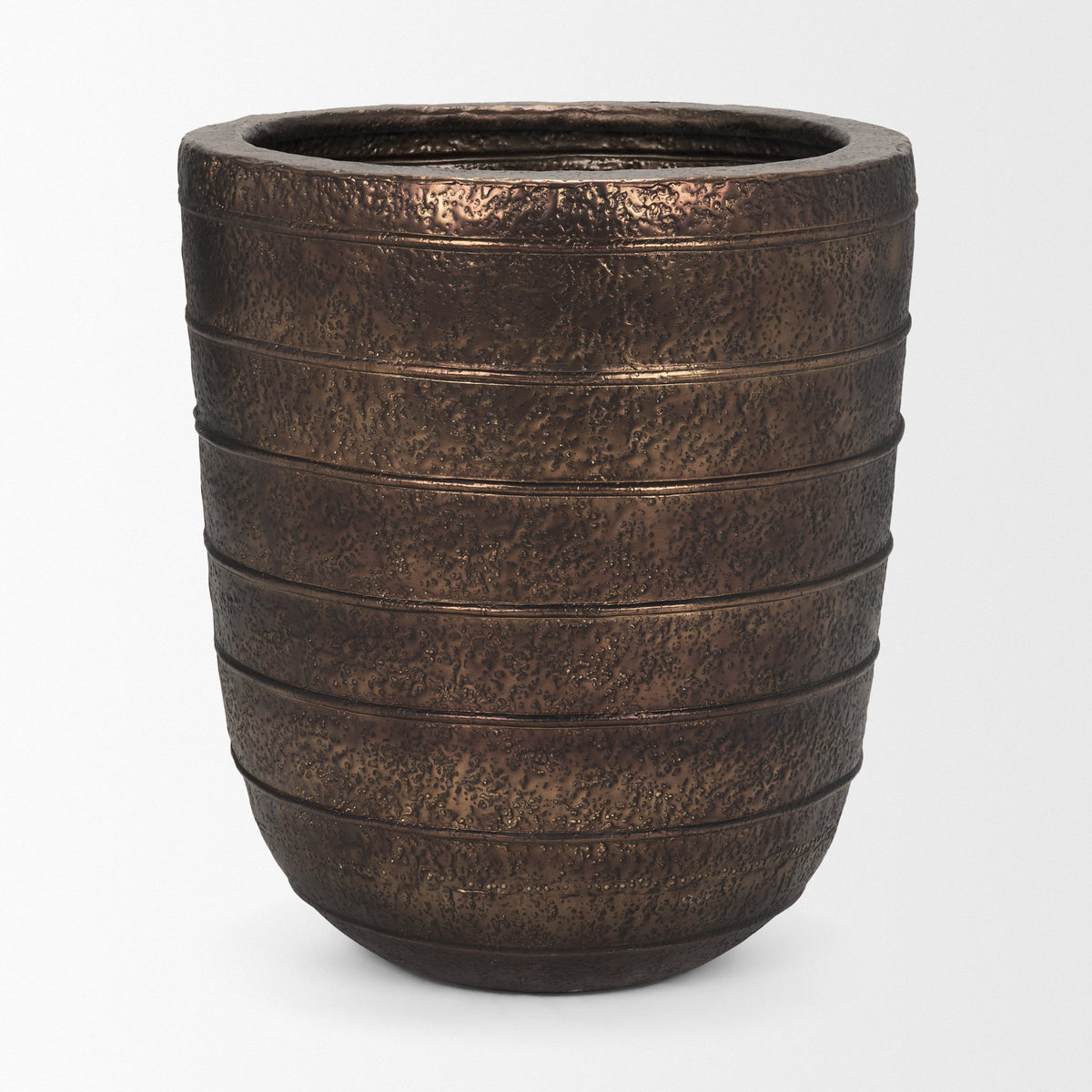 Aivana Extra Large Antiqued Gold Metal Floor Vase-Vase-DECOROLALA