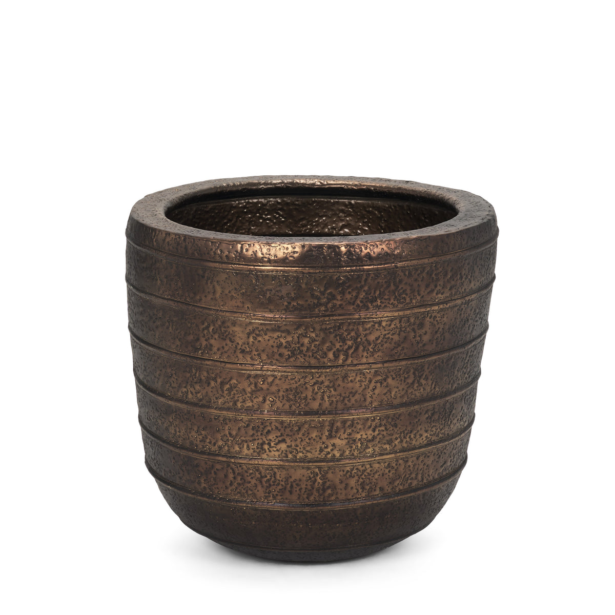 Aivana Large Antiqued Gold Metal Floor Vase-Vase-DECOROLALA