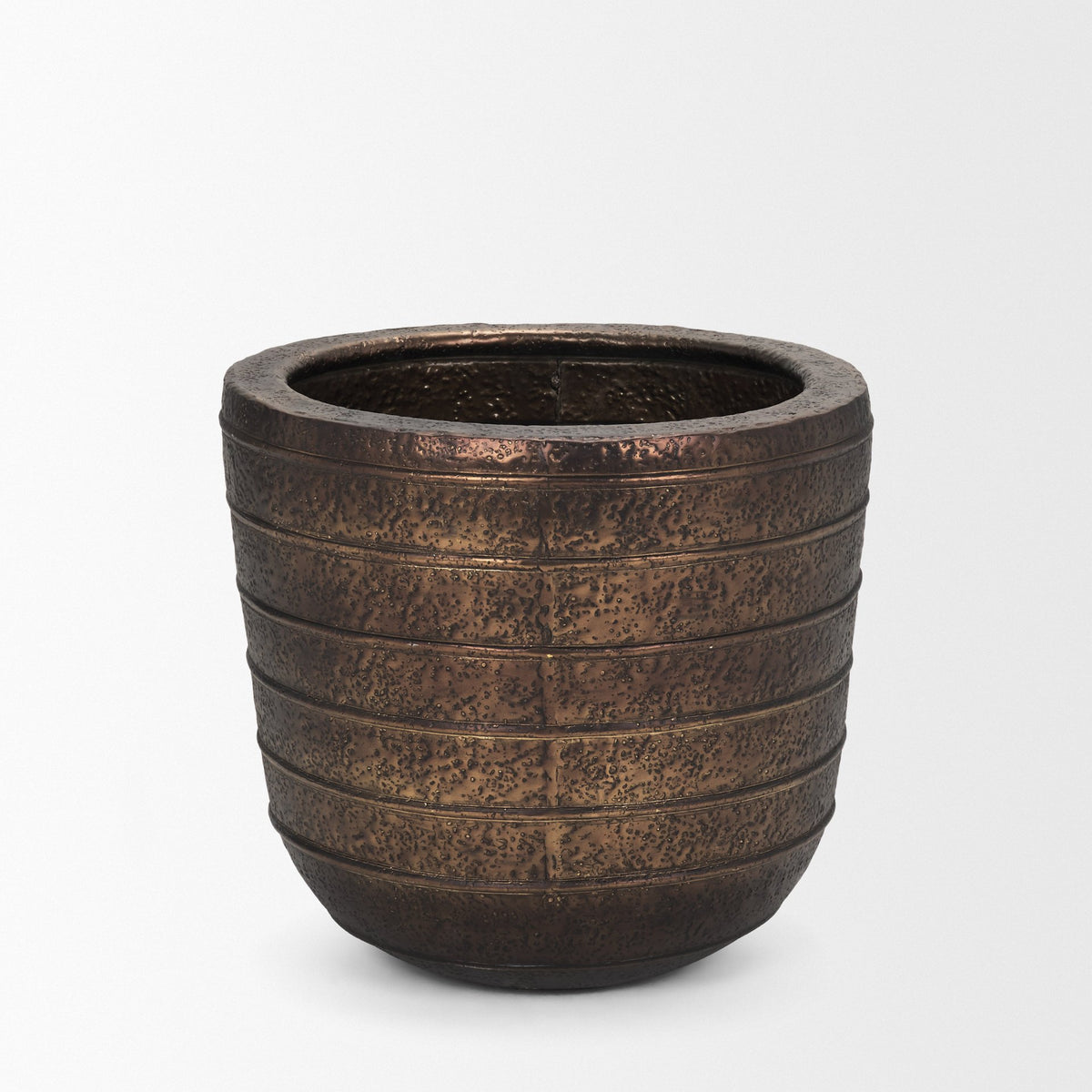 Aivana Large Antiqued Gold Metal Floor Vase-Vase-DECOROLALA