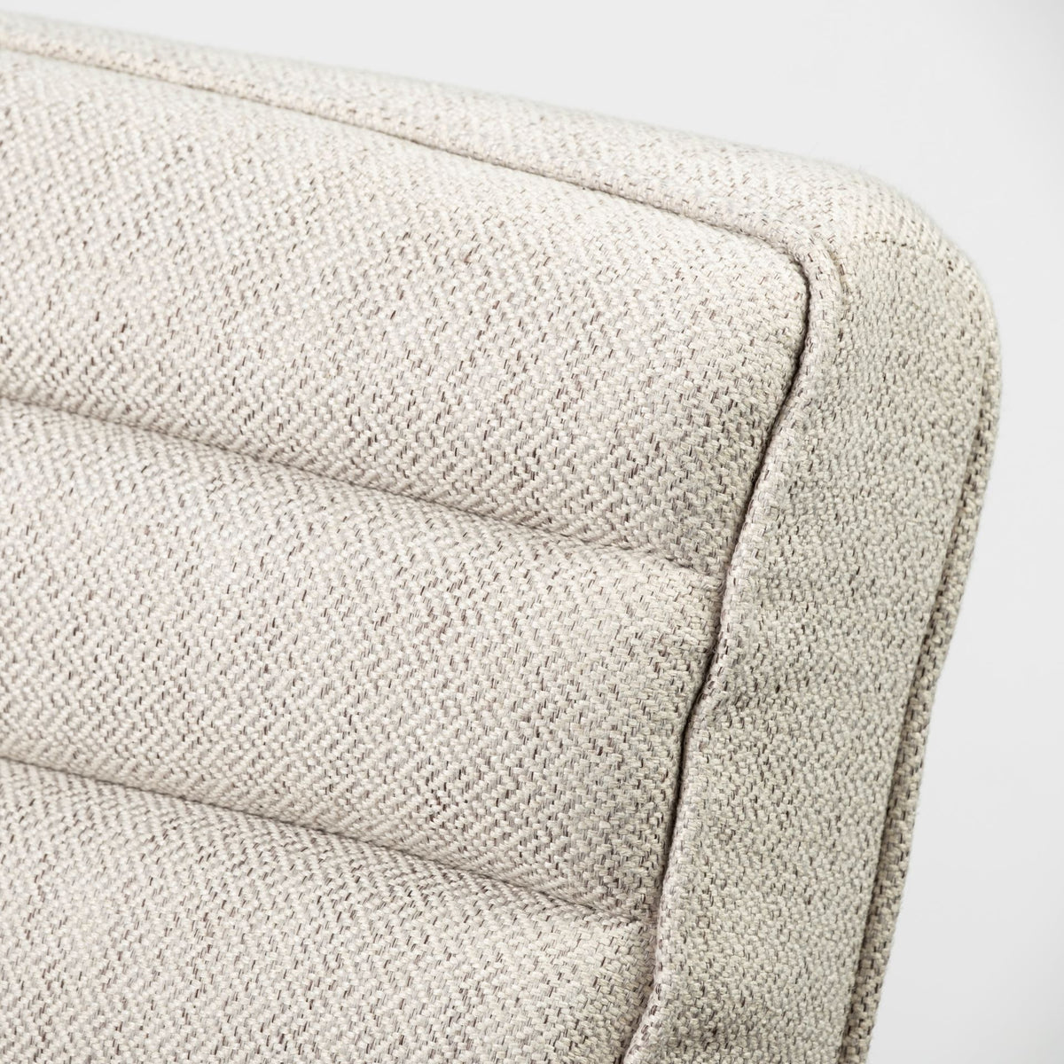 Ajax II Cream Fabric Accent Chair - Brown Wood Frame-Accent Chairs-DECOROLALA