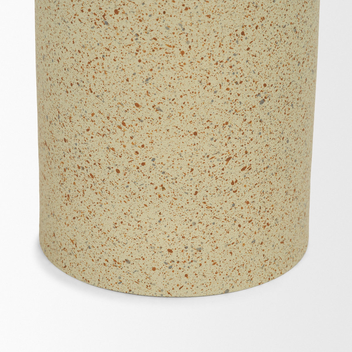 Akira Large Textured Beige Metal Pillar Candle Holder-Table Candle Holders-DECOROLALA