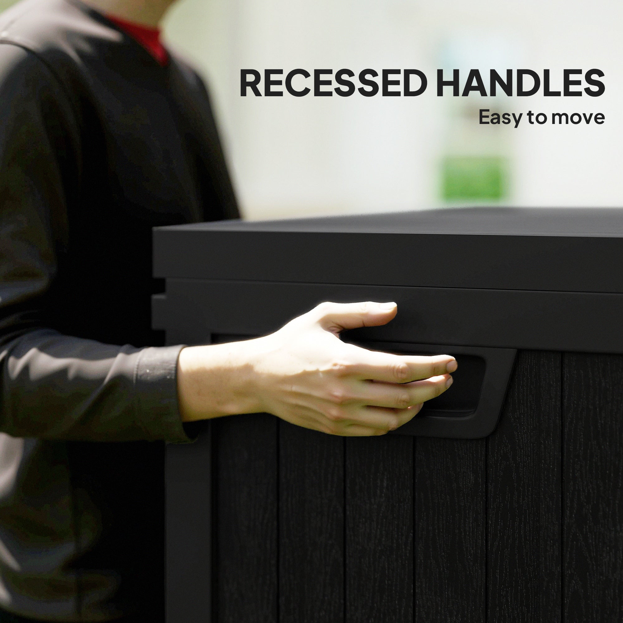 70 Gallon Waterproof Resin Outdoor Deck Box - Black