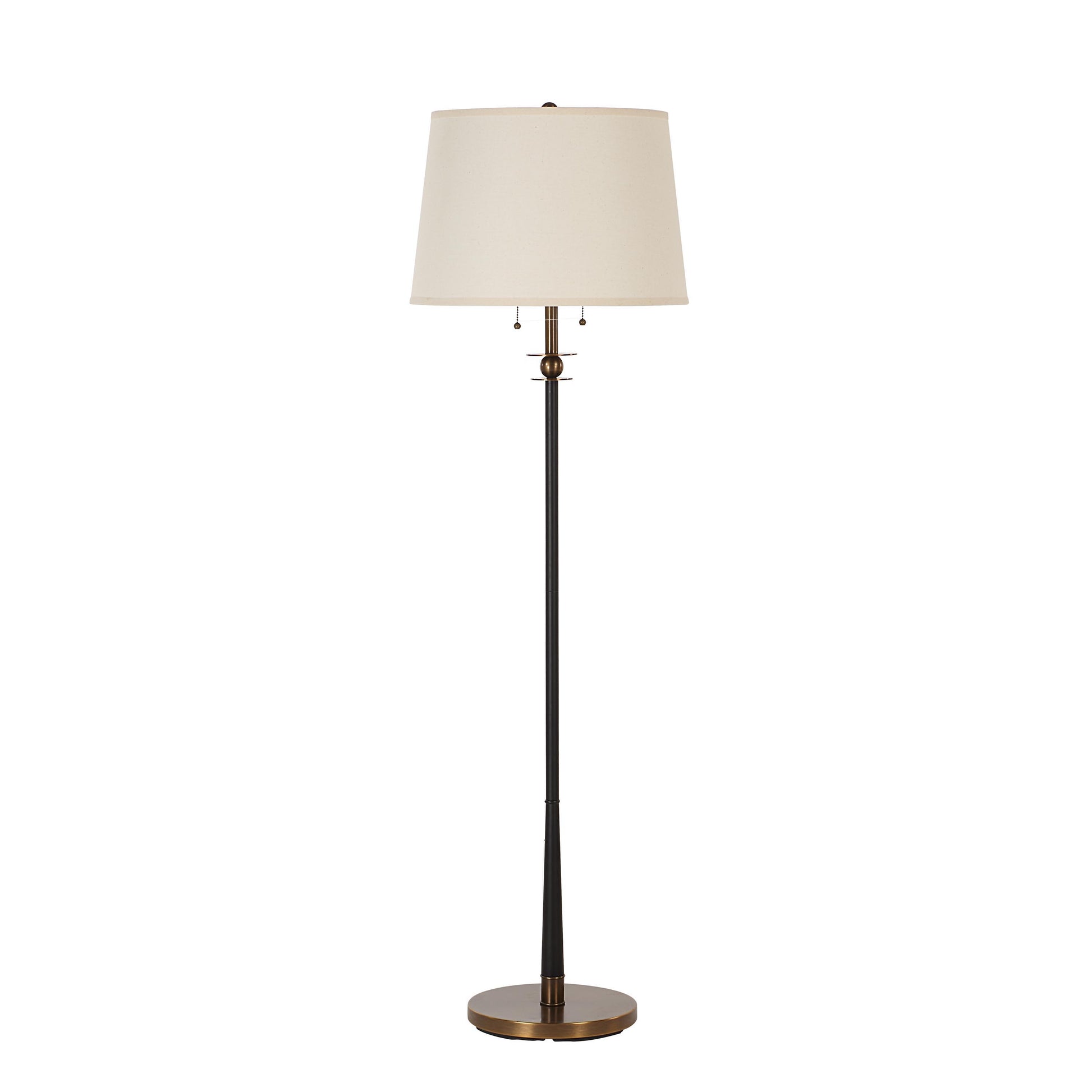 Alban 59" Floor Lamp, Black/Brass-Floor Lamp-DECOROLALA