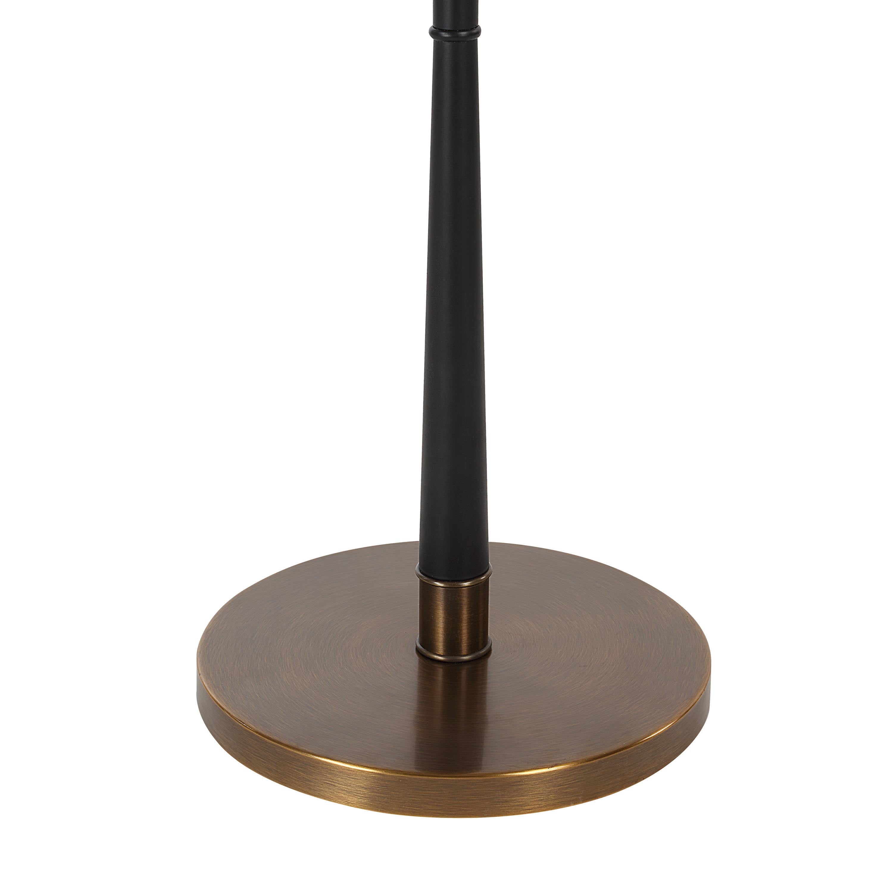 Alban 59" Floor Lamp, Black/Brass-Floor Lamp-DECOROLALA