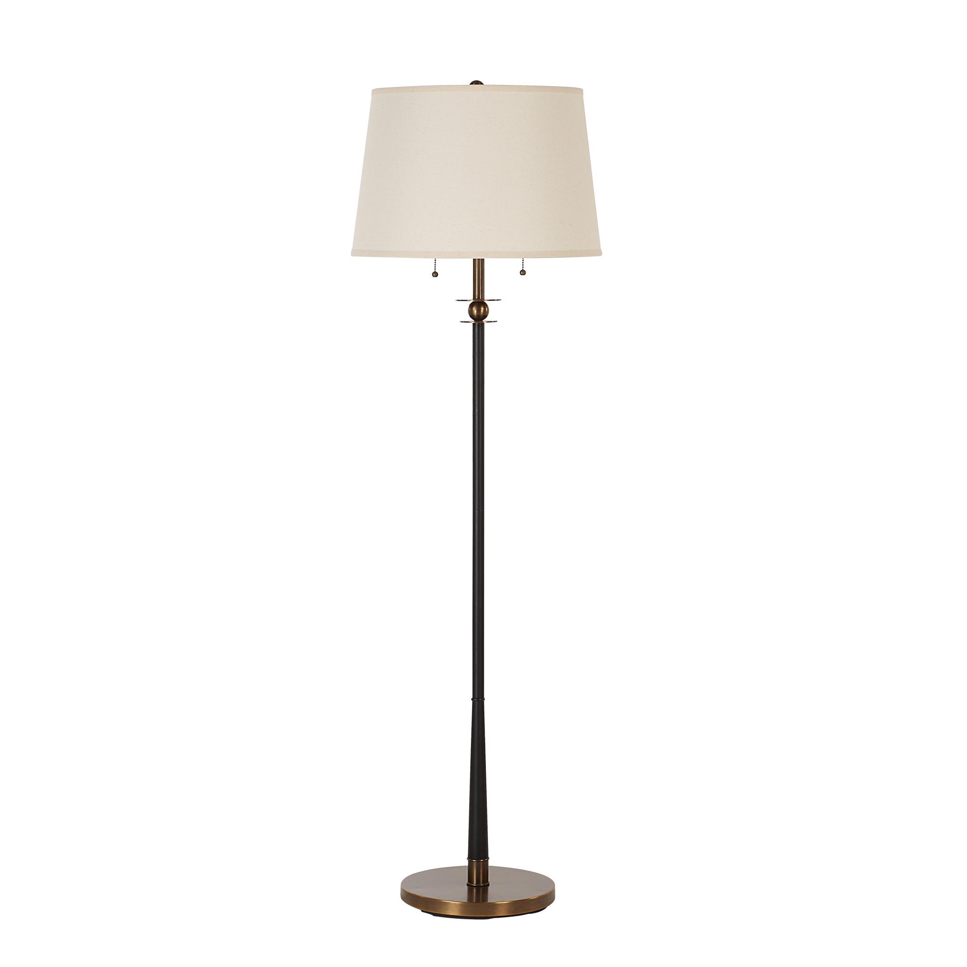 Alban 59" Floor Lamp, Black/Brass-Floor Lamp-DECOROLALA