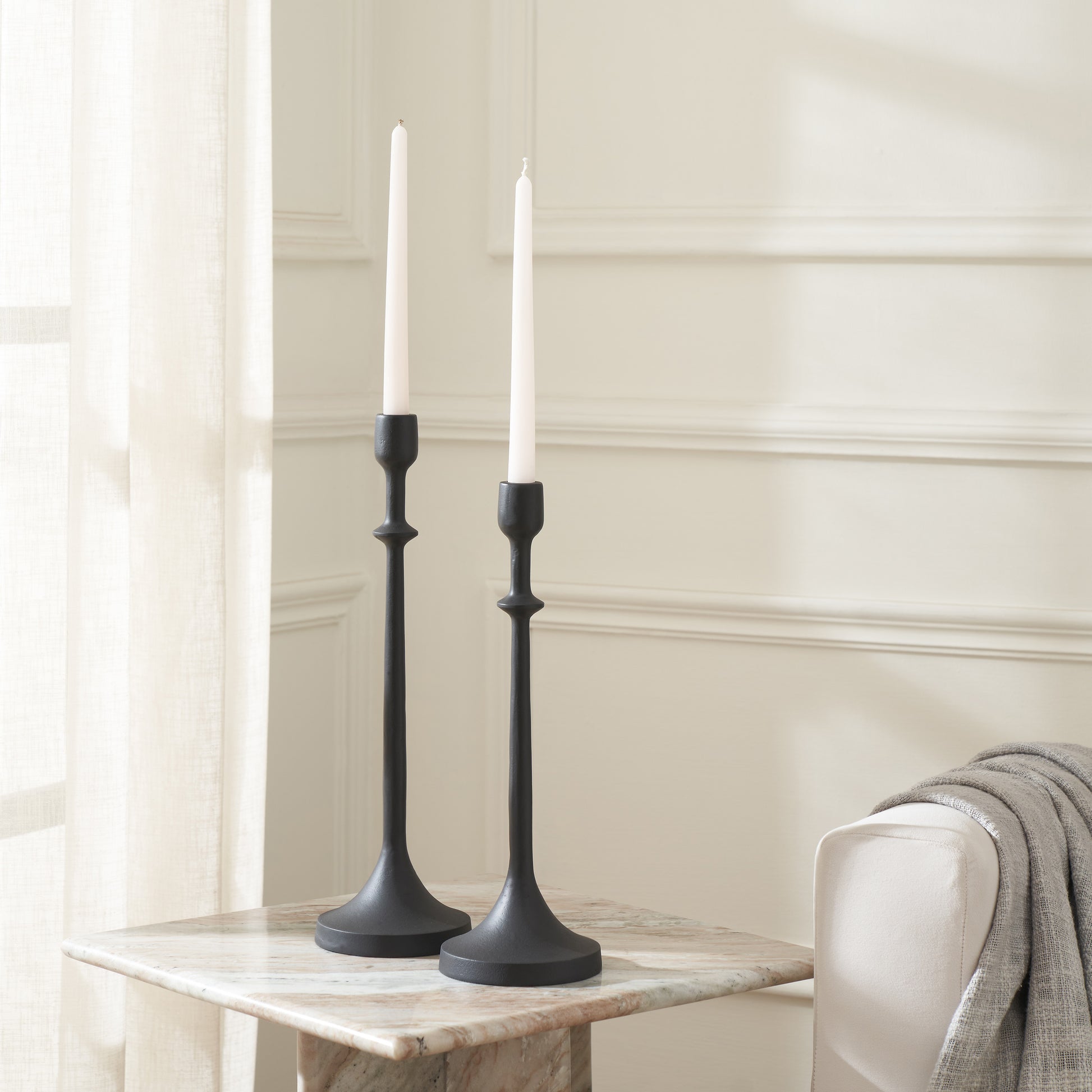 Albero Candle Holder, Matte Black-Candle Holder-DECOROLALA