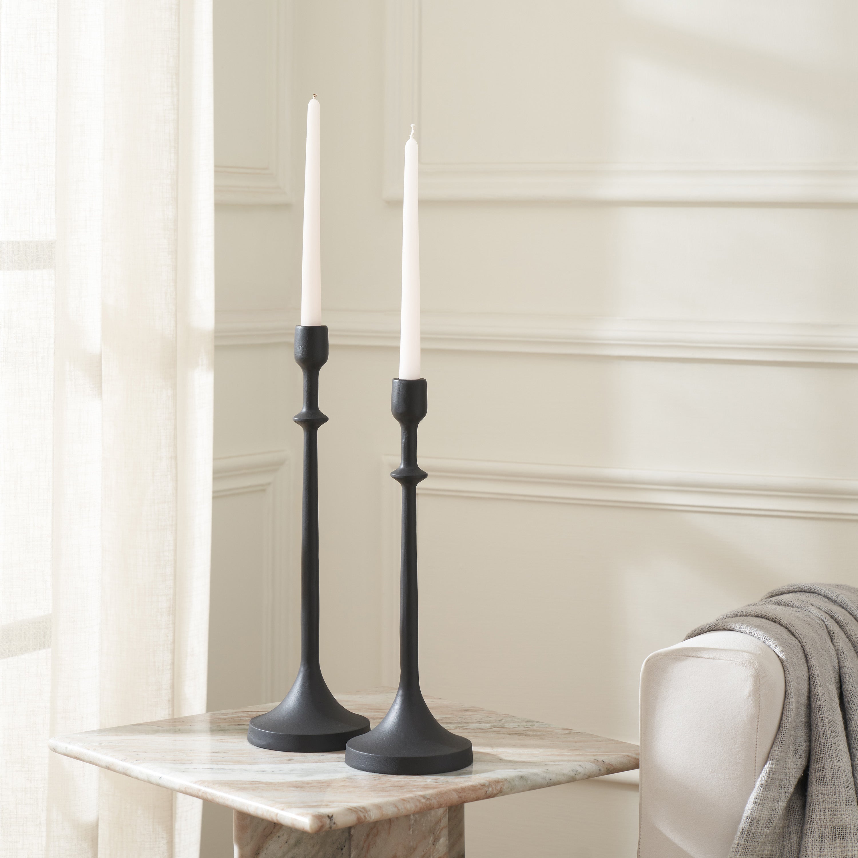 Albero Candle Holder, Matte Black-Candle Holder-DECOROLALA