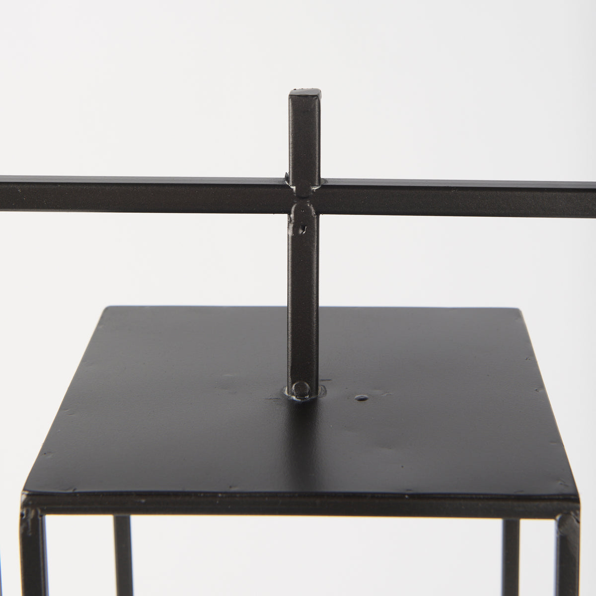 Albus I Large Black Metal Rectangular Table Candle Holder-Table Candle Holders-DECOROLALA
