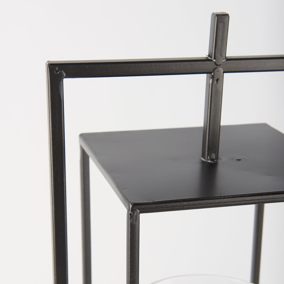 Albus I Large Black Metal Rectangular Table Candle Holder-Table Candle Holders-DECOROLALA