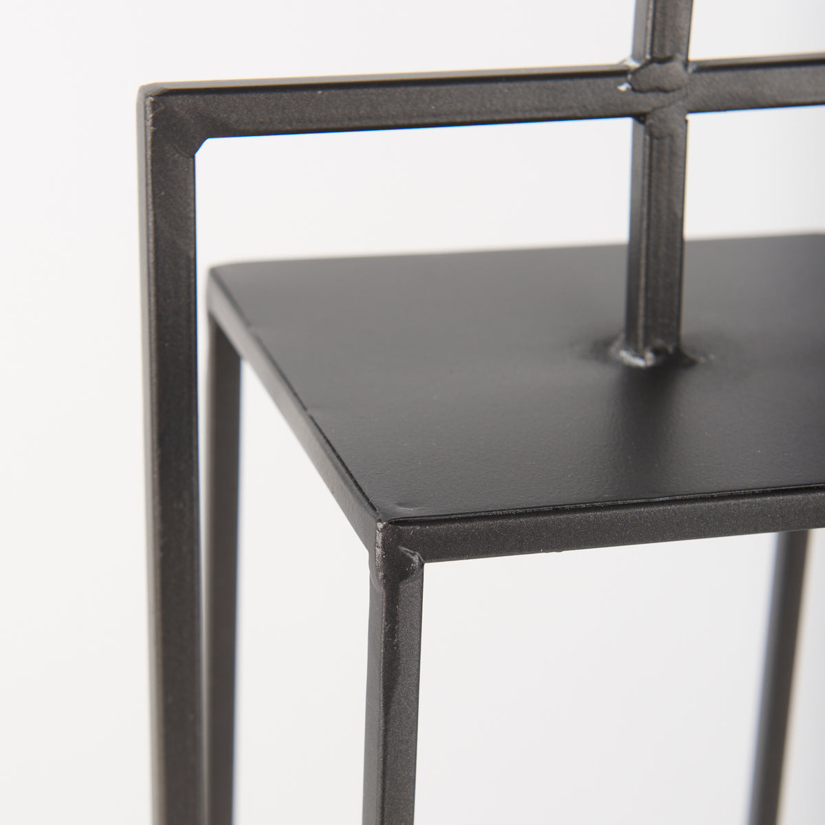 Albus II Small Black Metal Rectangular Table Candle Holder-Table Candle Holders-DECOROLALA