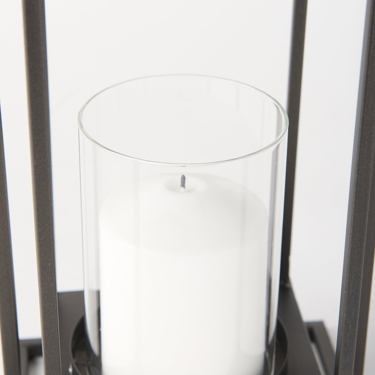 Albus II Small Black Metal Rectangular Table Candle Holder-Table Candle Holders-DECOROLALA