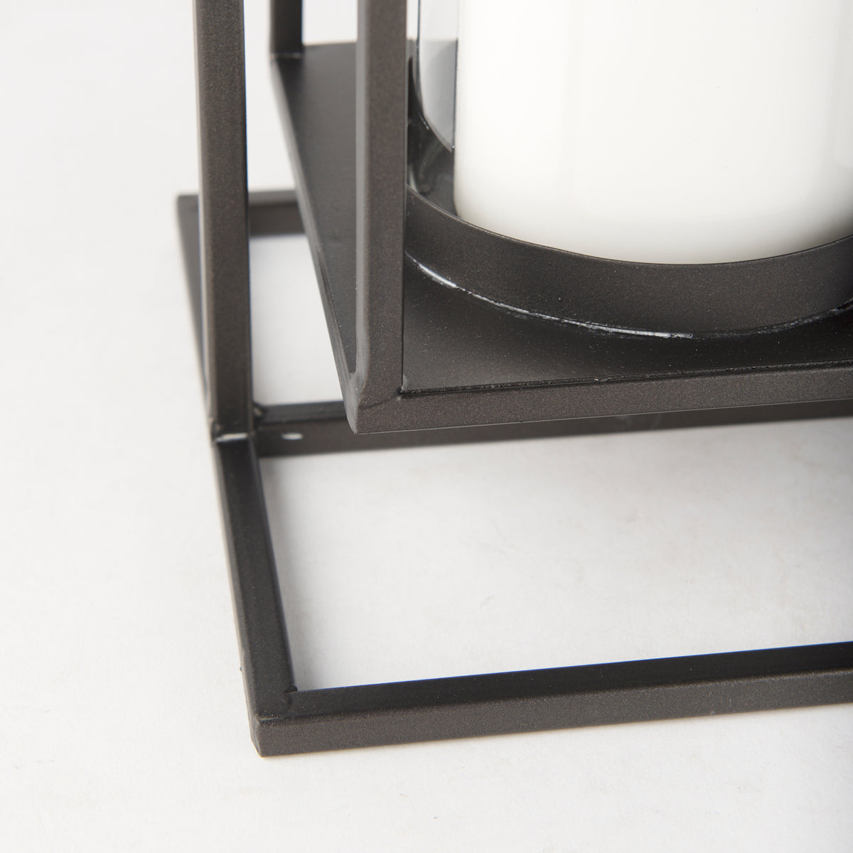 Albus II Small Black Metal Rectangular Table Candle Holder-Table Candle Holders-DECOROLALA