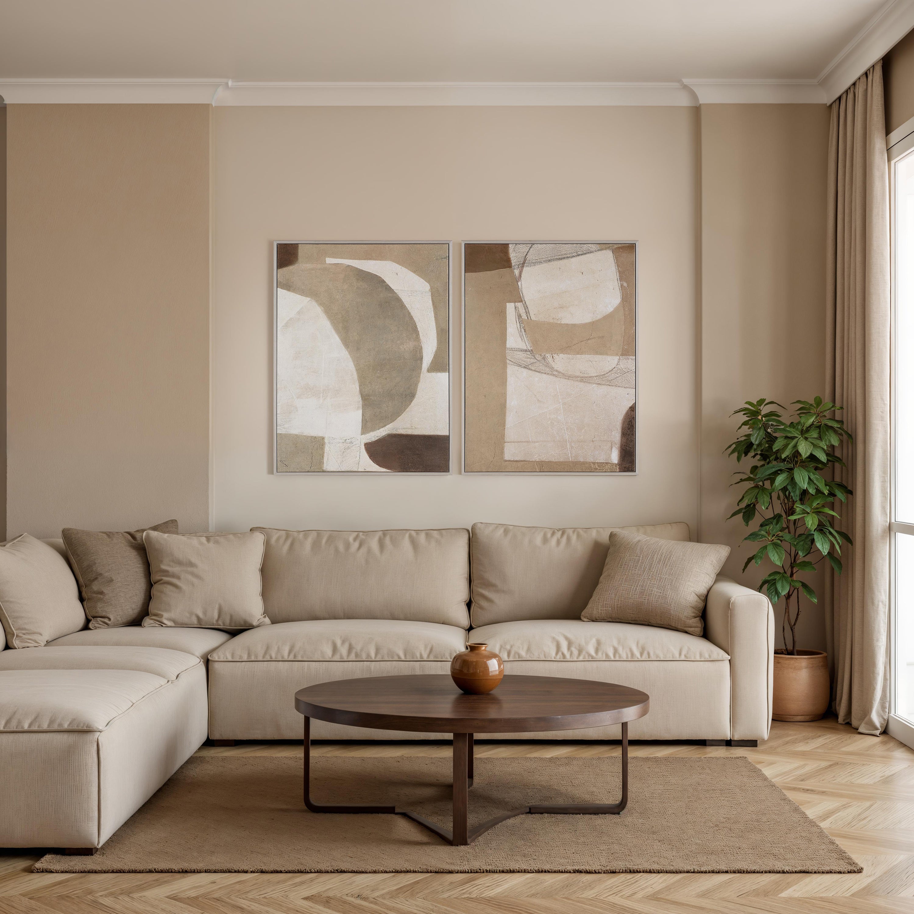 Alcea 40" H x 30" W Canvas Art, (2 Piece Set)-Canvas Print-DECOROLALA