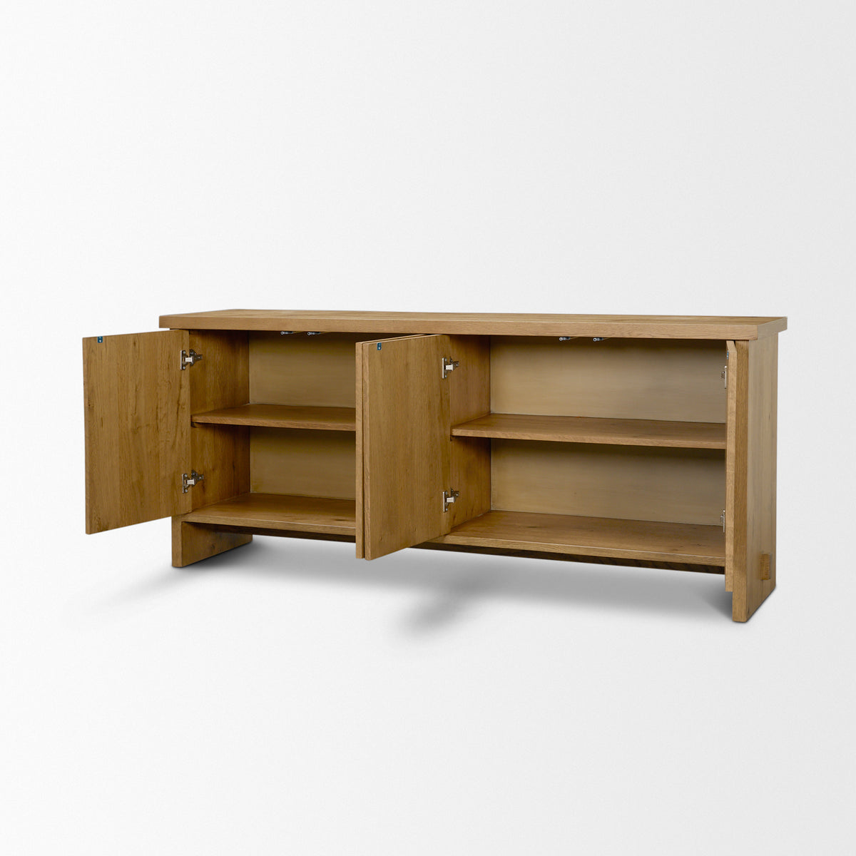 Alcott Brown Wood 4 Door Closed Sideboard-Sideboards & Buffets-DECOROLALA