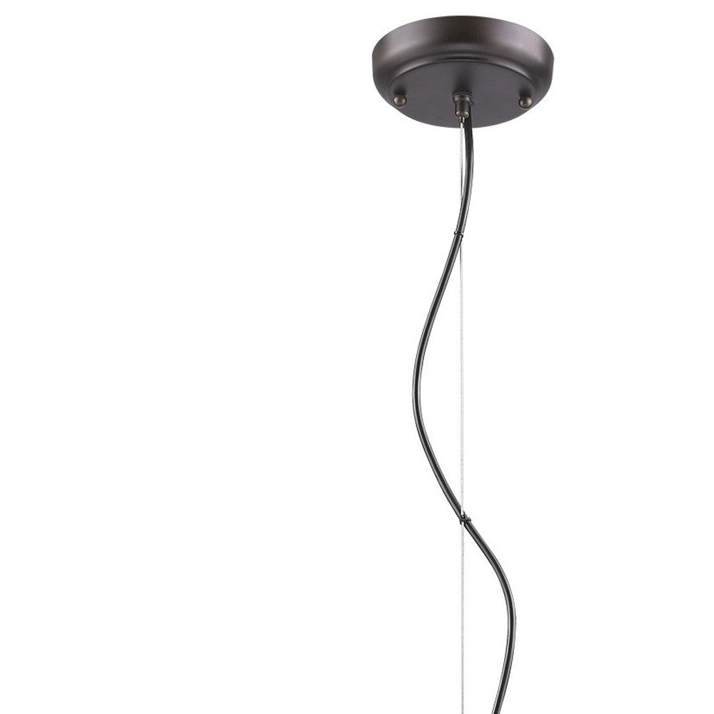 Alcove 4-Light Oil-Rubbed Bronze Pendant With Raw Brass Interior Shade-Pendants-Hanging Lights-DECOROLALA