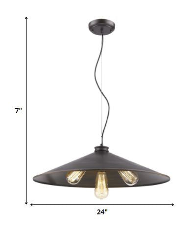 Alcove 4-Light Oil-Rubbed Bronze Pendant With Raw Brass Interior Shade-Pendants-Hanging Lights-DECOROLALA
