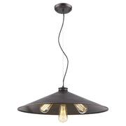 Alcove 4-Light Oil-Rubbed Bronze Pendant With Raw Brass Interior Shade-Pendants-Hanging Lights-DECOROLALA