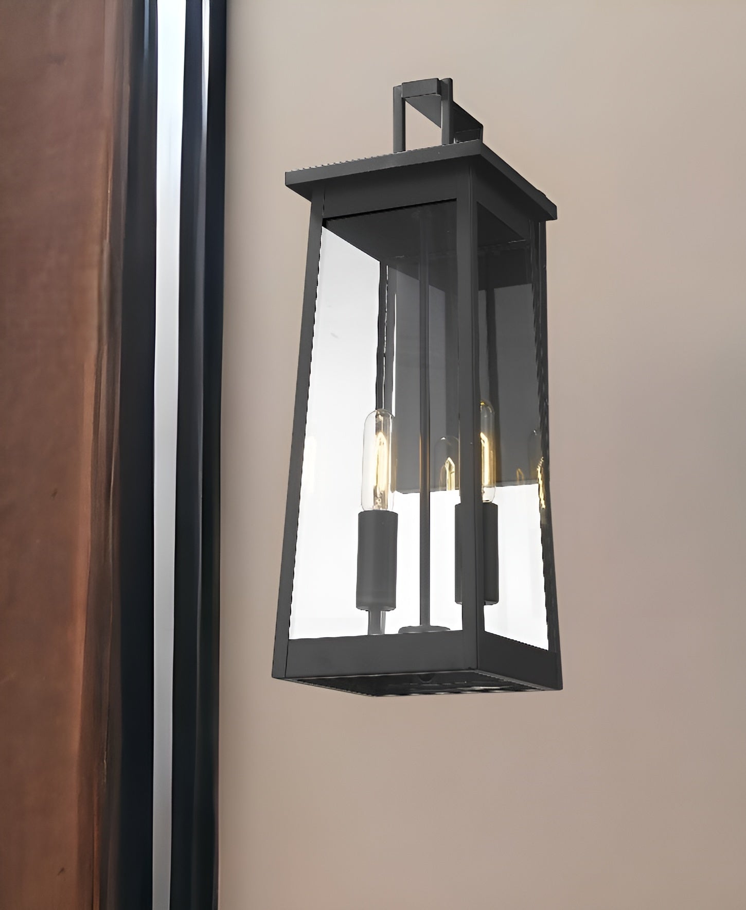 Alden 2-Light Matte Black Wall Light-Outdoor Lighting-DECOROLALA