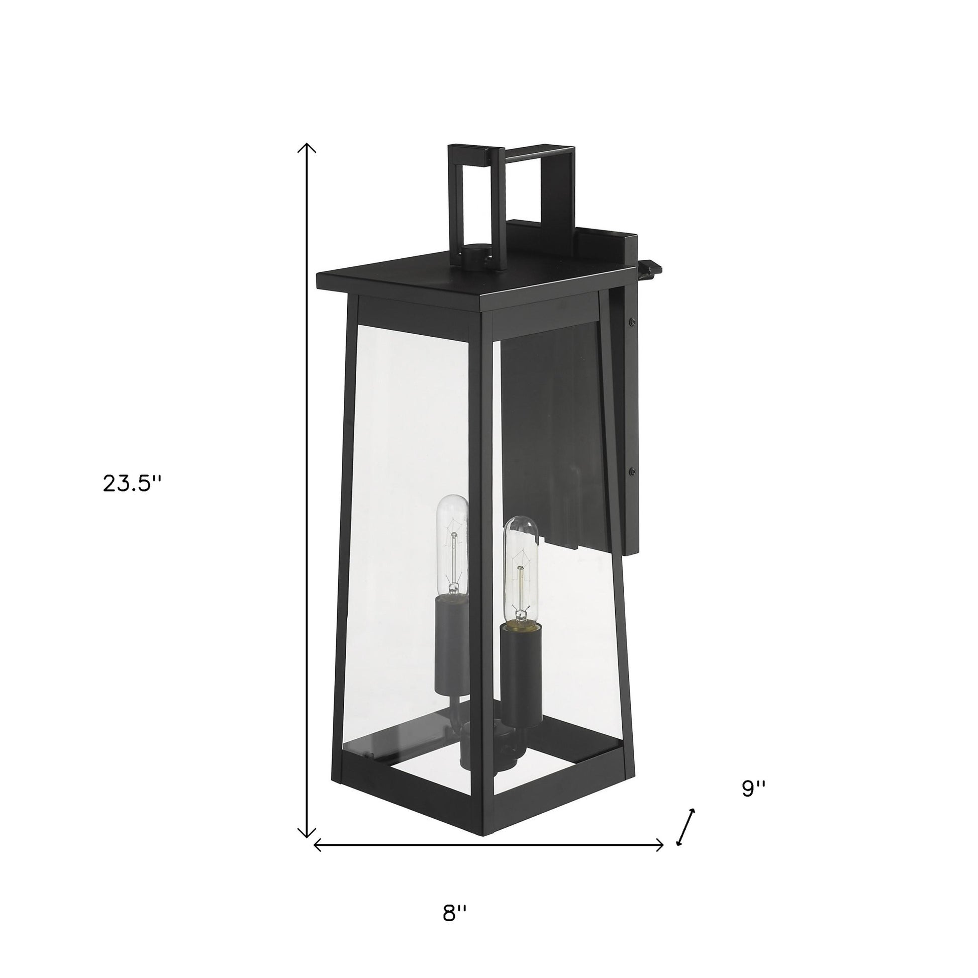 Alden 2-Light Matte Black Wall Light-Outdoor Lighting-DECOROLALA