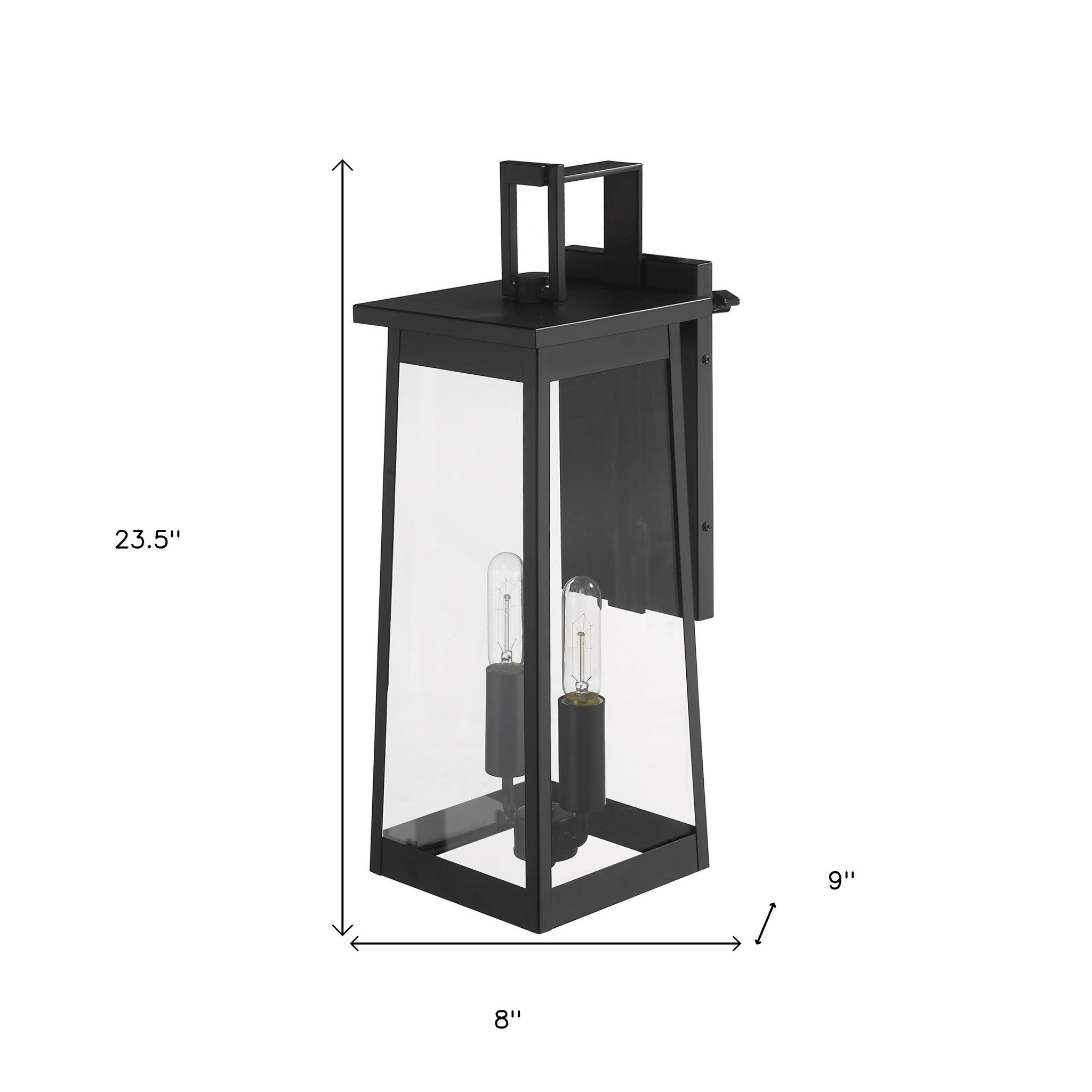 Alden 2-Light Matte Black Wall Light-Outdoor Lighting-DECOROLALA