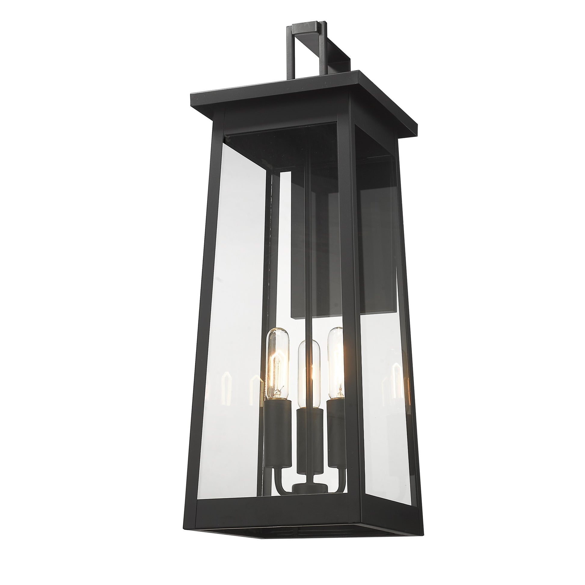Alden 3-Light Matte Black Wall Light-Outdoor Lighting-DECOROLALA