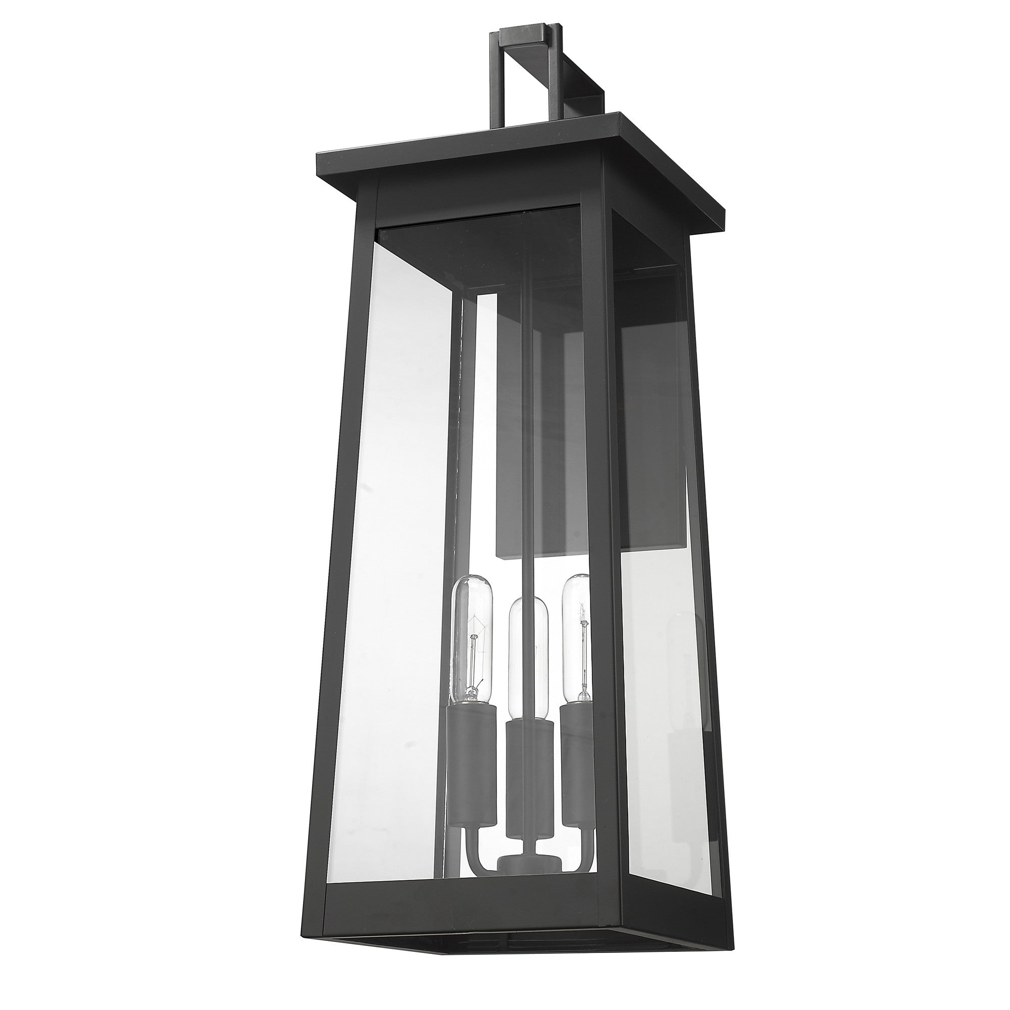 Alden 3-Light Matte Black Wall Light-Outdoor Lighting-DECOROLALA