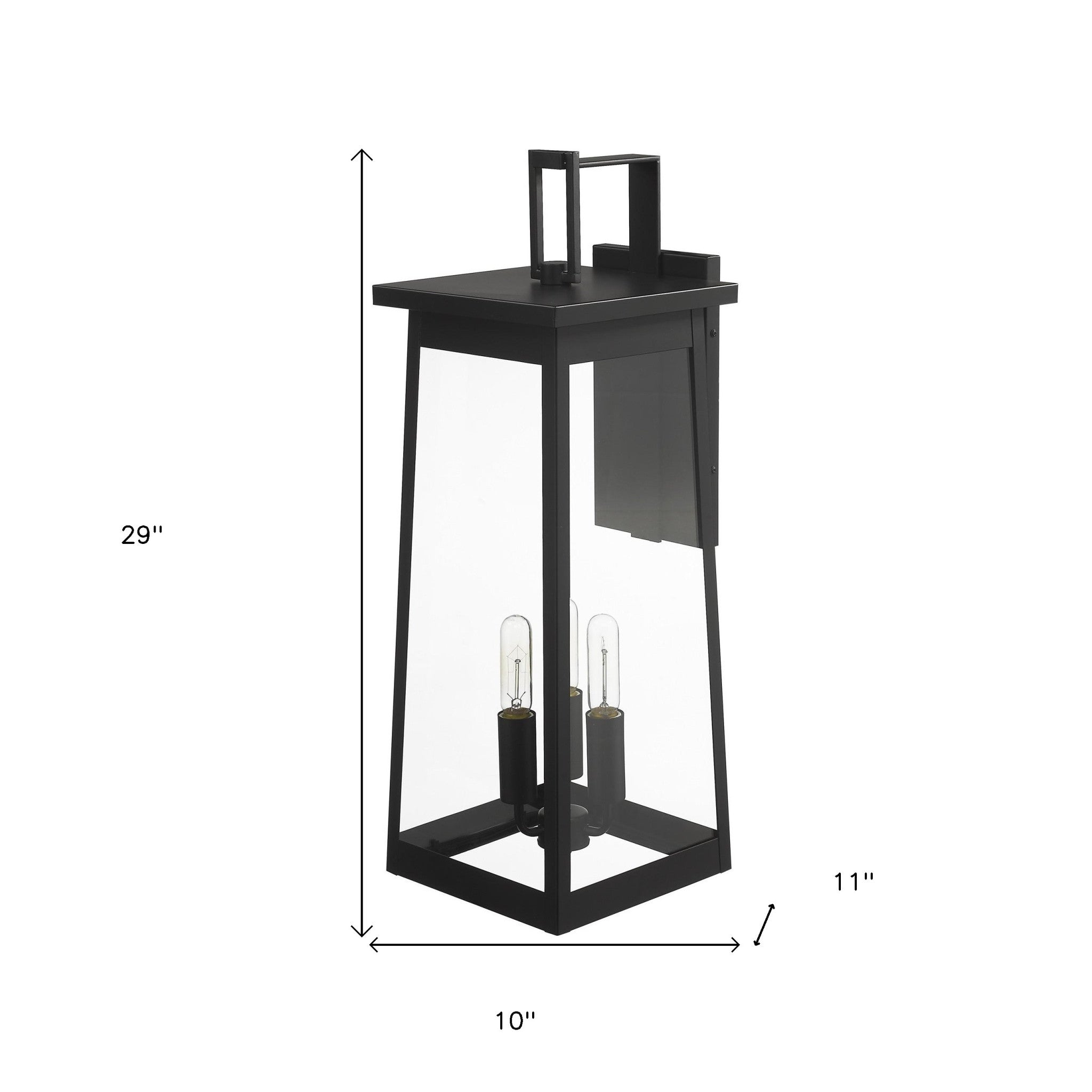 Alden 3-Light Matte Black Wall Light-Outdoor Lighting-DECOROLALA