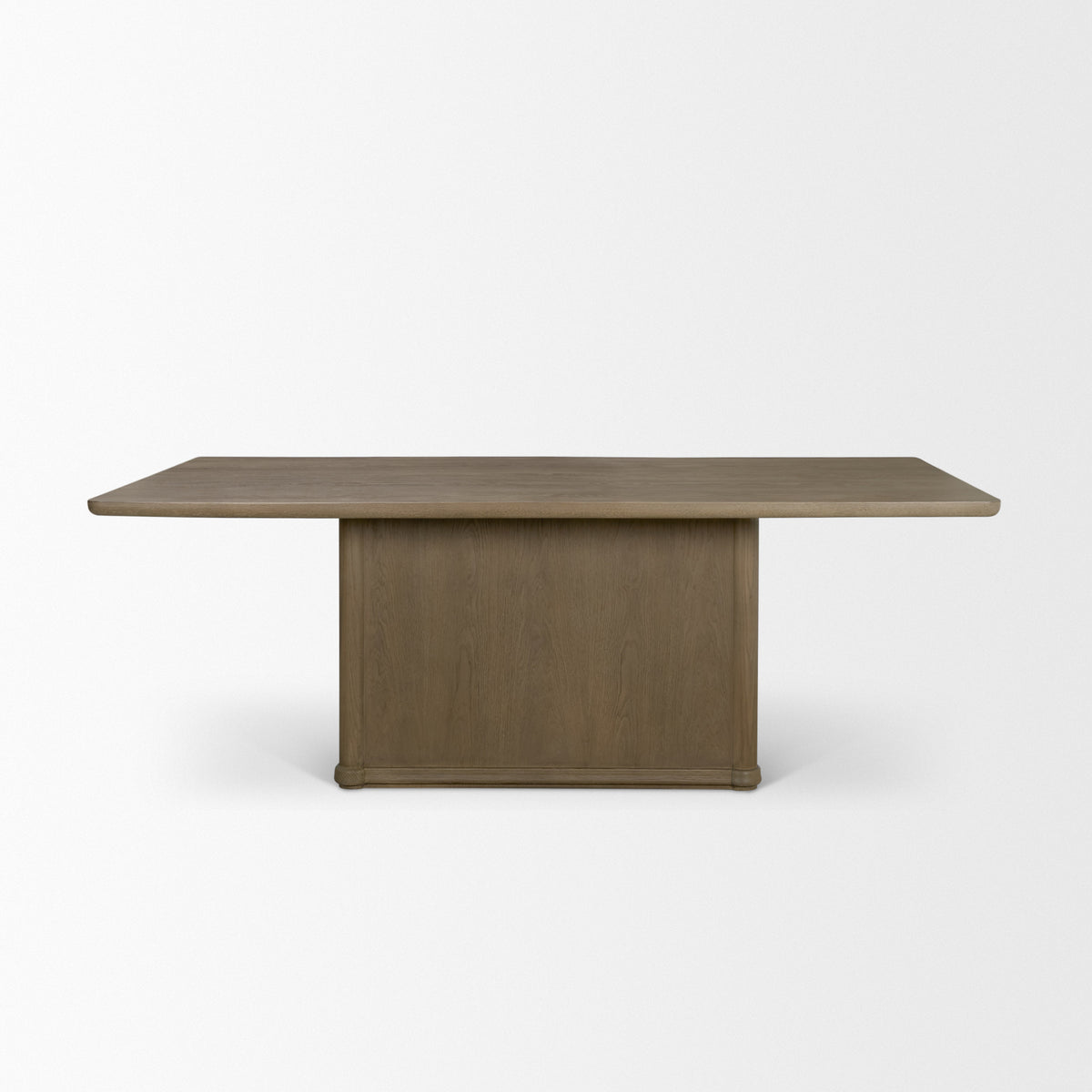Alden 84"L x 40"W Rectangular Pedestal Dining Table | Modern | Brown Wood | Seats 8-Dining Tables-DECOROLALA