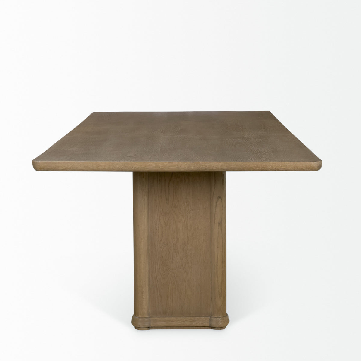 Alden 84"L x 40"W Rectangular Pedestal Dining Table | Modern | Brown Wood | Seats 8-Dining Tables-DECOROLALA