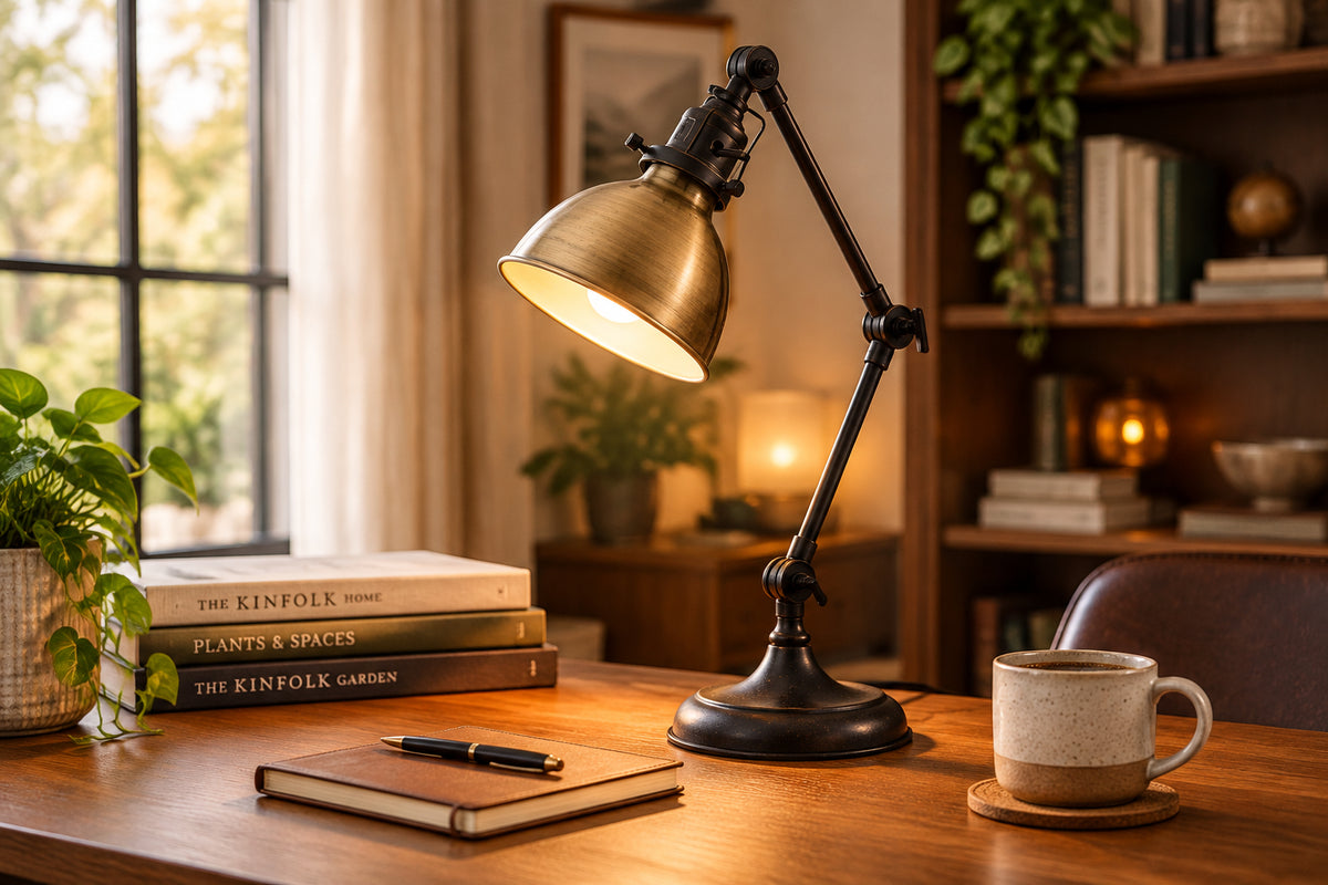Alden Desk Lamp - Bronze Adjustable-Lighting-DECOROLALA