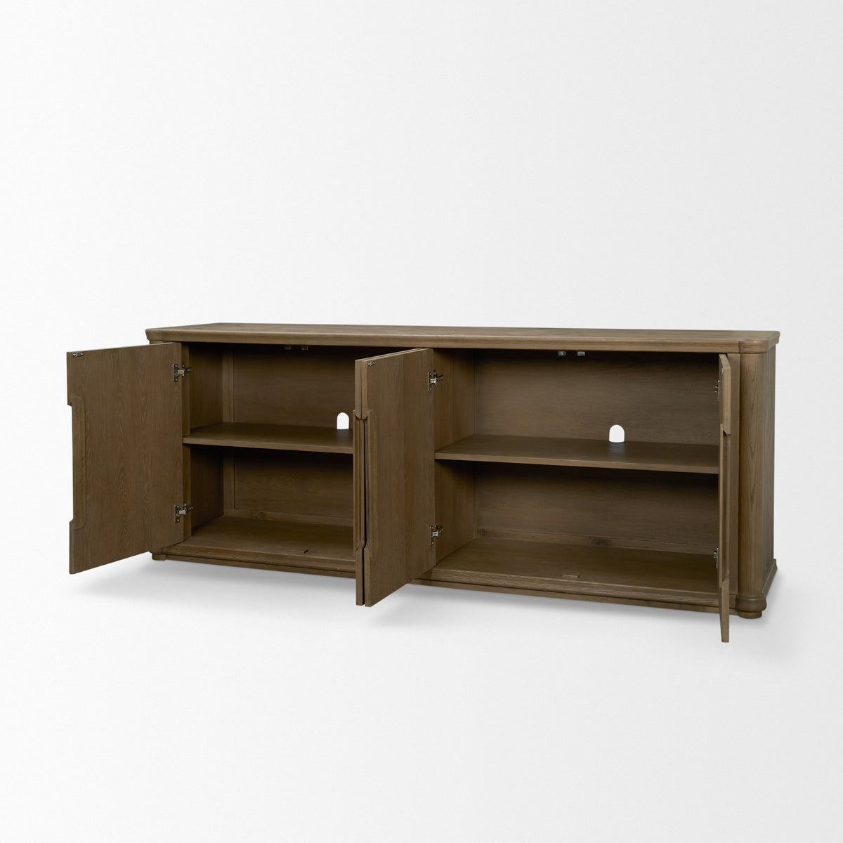 Alden Medium Brown Wood 4-Door Closed Sideboard-Sideboards & Buffets-DECOROLALA