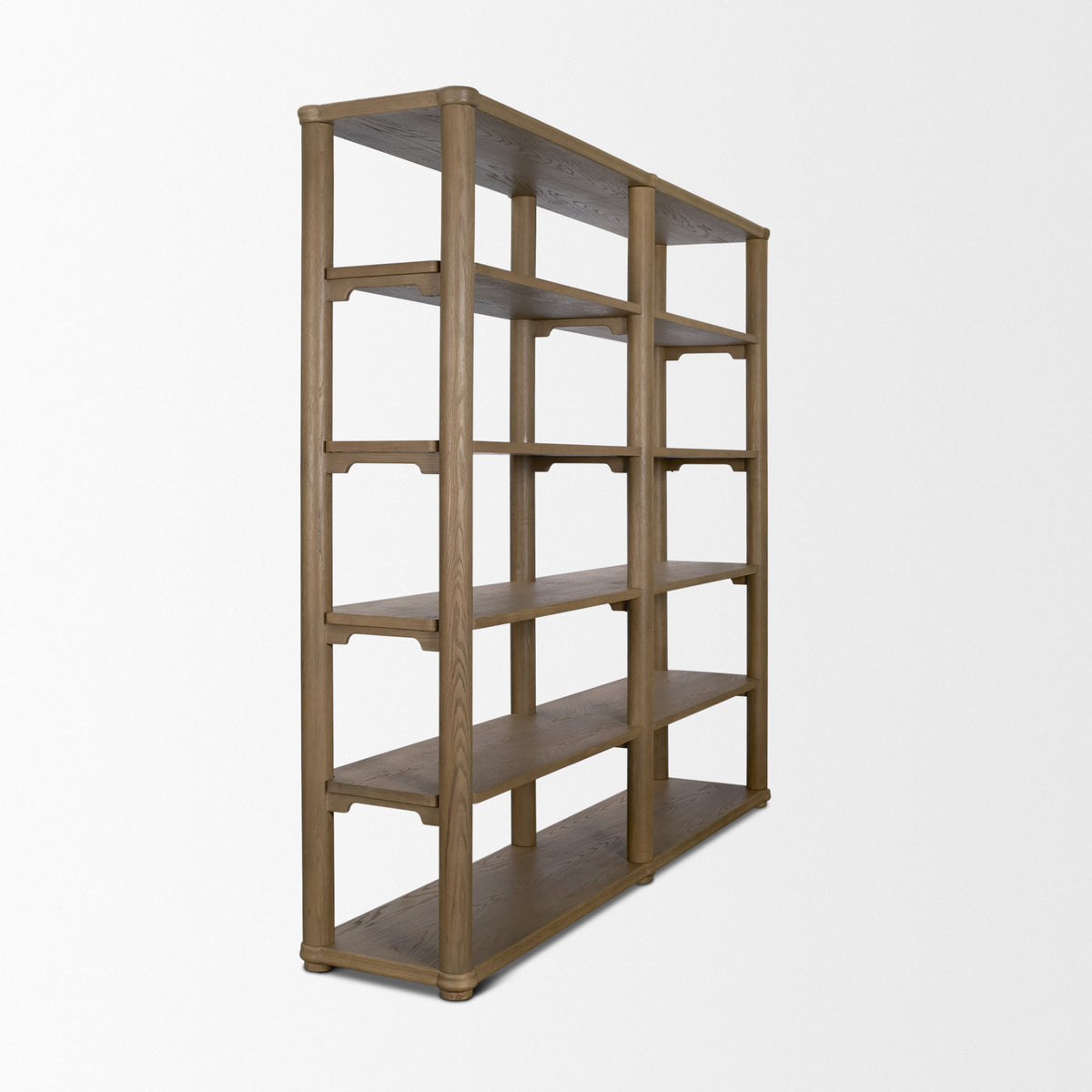 Alden Medium Brown Wood Open Shelving Unit-Shelving-DECOROLALA
