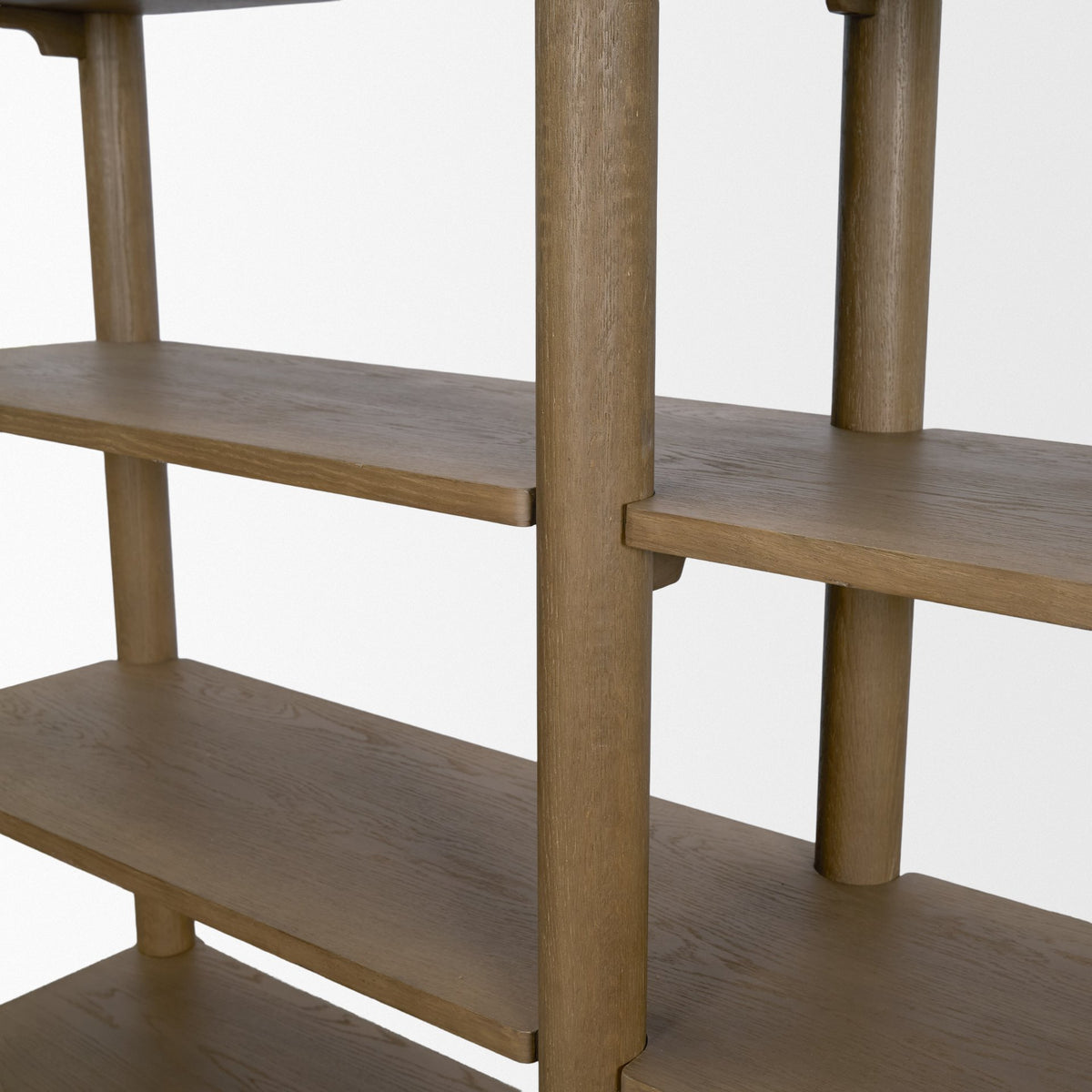 Alden Medium Brown Wood Open Shelving Unit-Shelving-DECOROLALA
