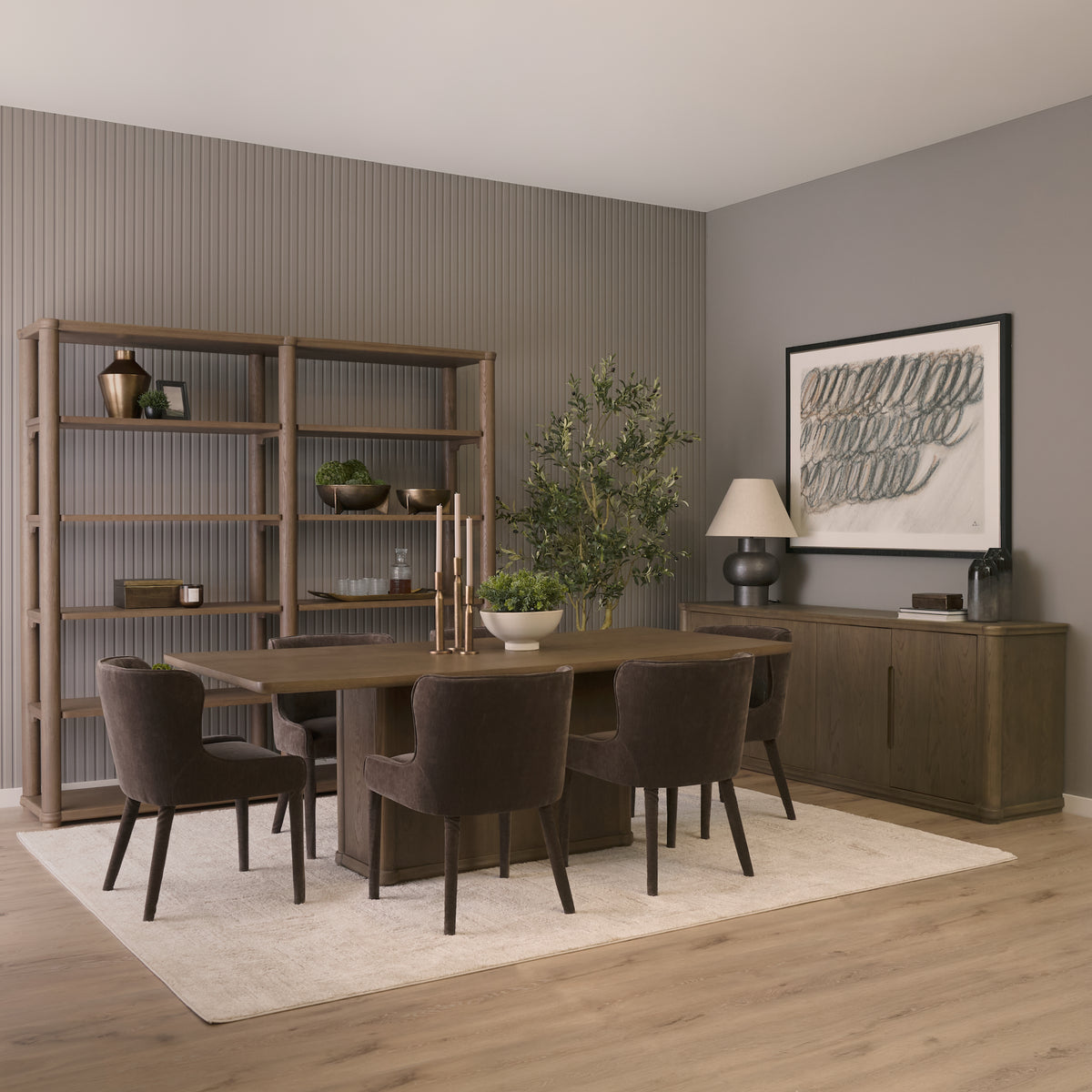 Alden Medium Brown Wood Open Shelving Unit-Shelving-DECOROLALA