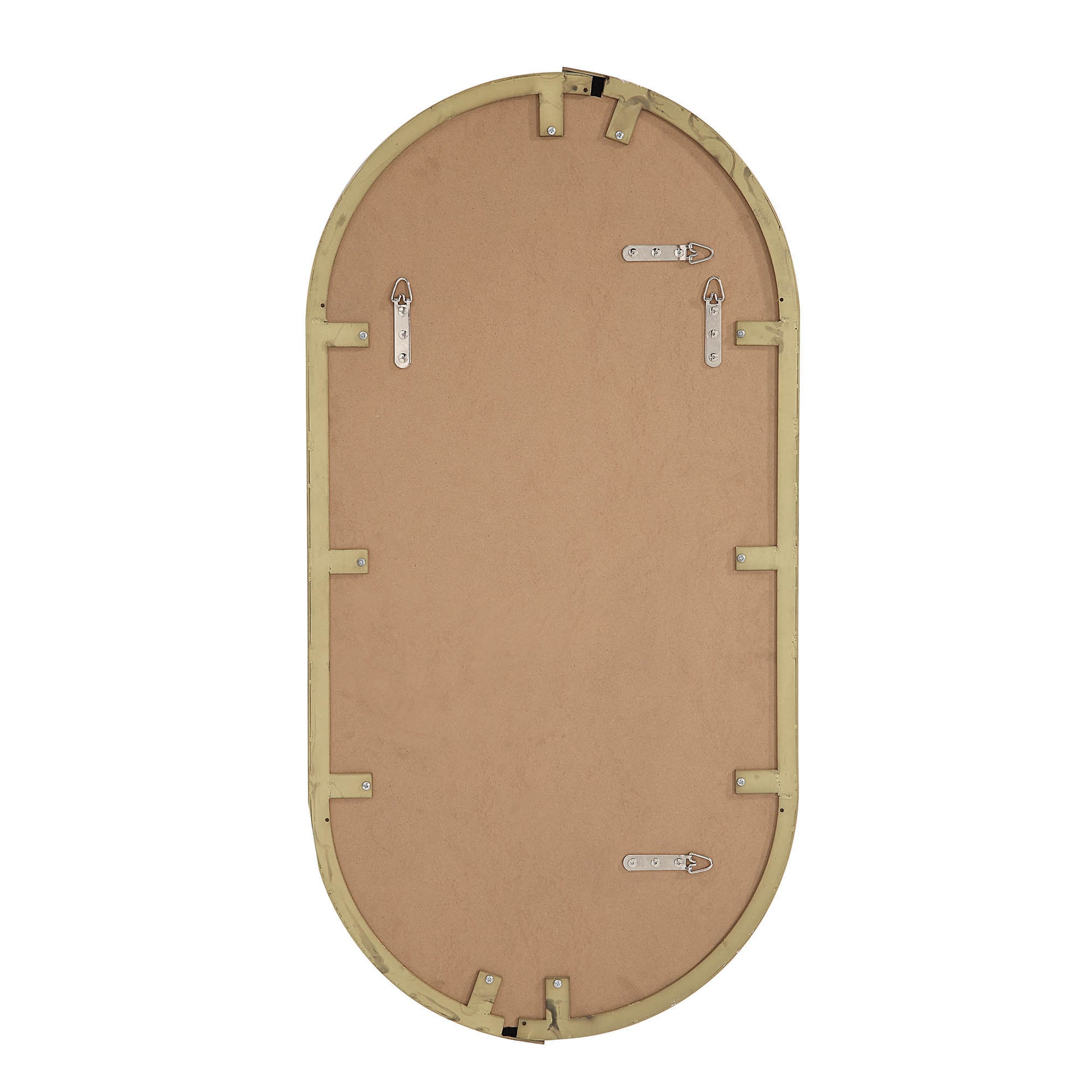 Aleah 40" Tall Oval Wall Mirror, Yellow-Mirror-DECOROLALA