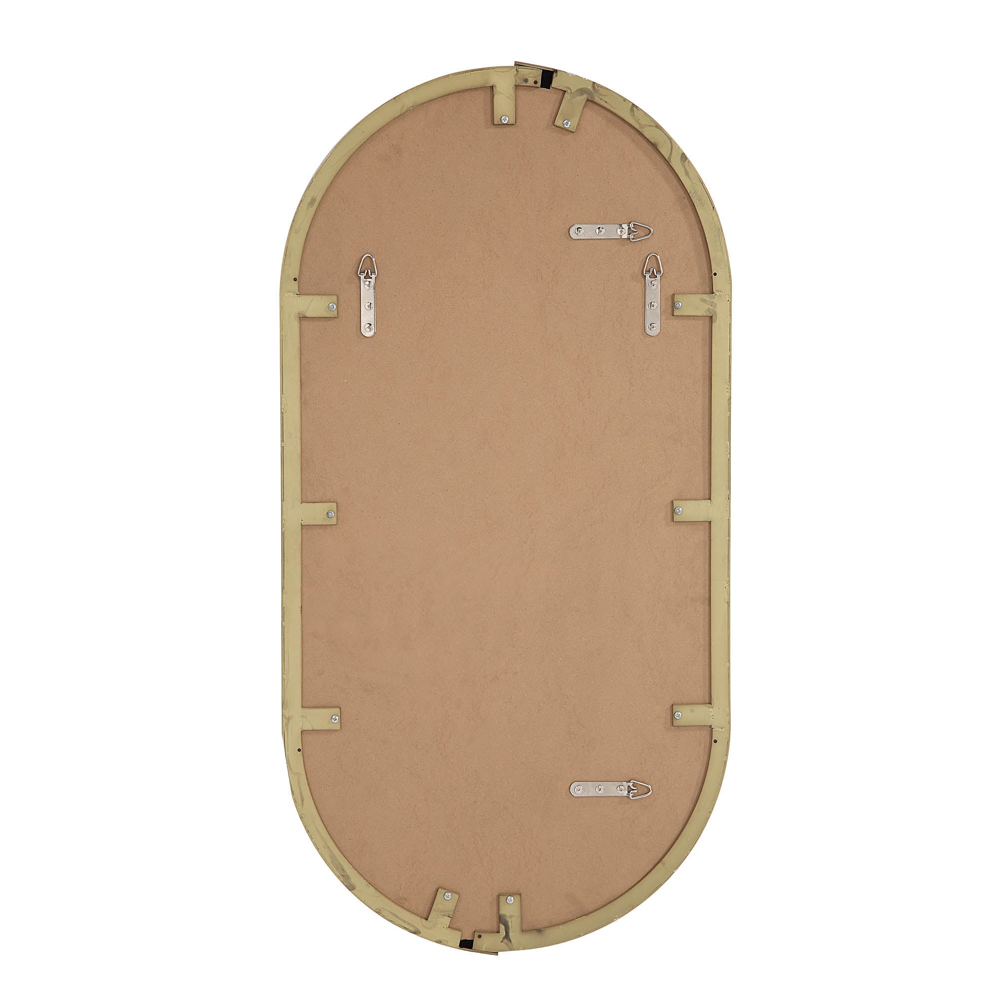 Aleah 40" Tall Oval Wall Mirror, Yellow-Mirror-DECOROLALA