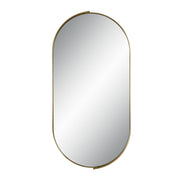 Aleah 40" Tall Oval Wall Mirror, Yellow-Mirror-DECOROLALA